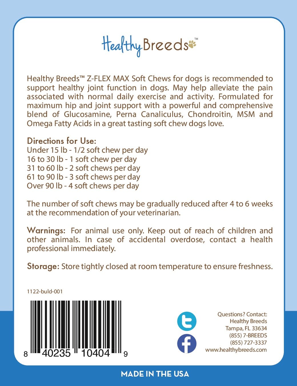 Healthy Breeds Bulldog Z-Flex Max Hip and Joint Soft Chews 170 Count