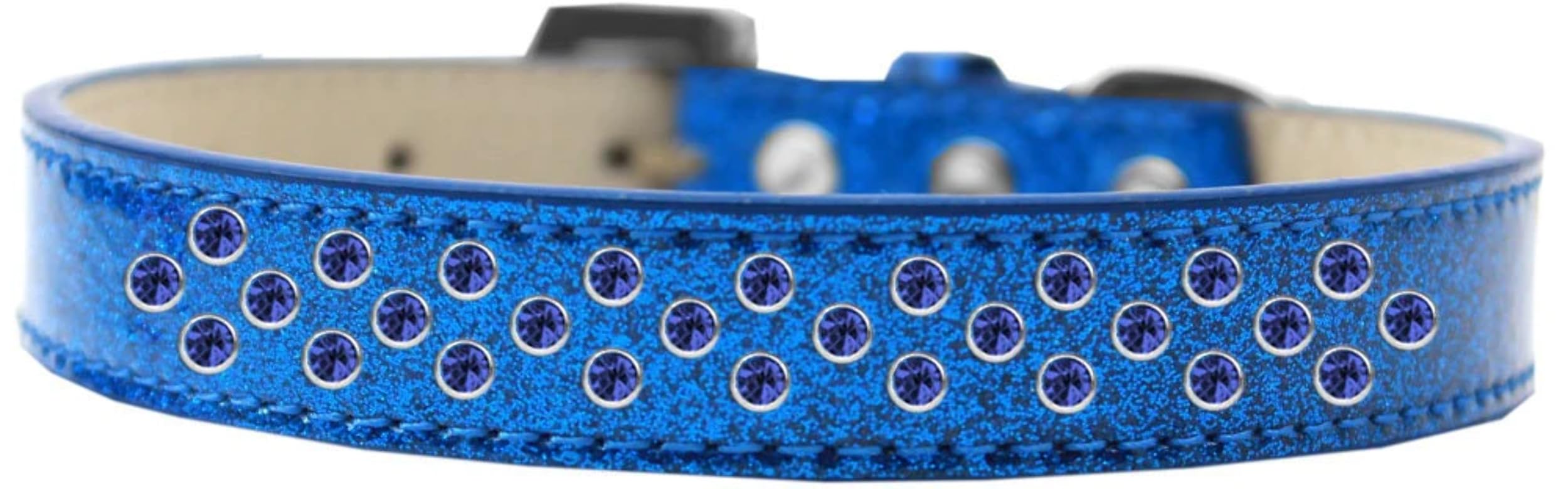 Dog, Puppy & Pet Ice Cream Collar, Blue Crystal Rimsets Sprinkles Silver 16