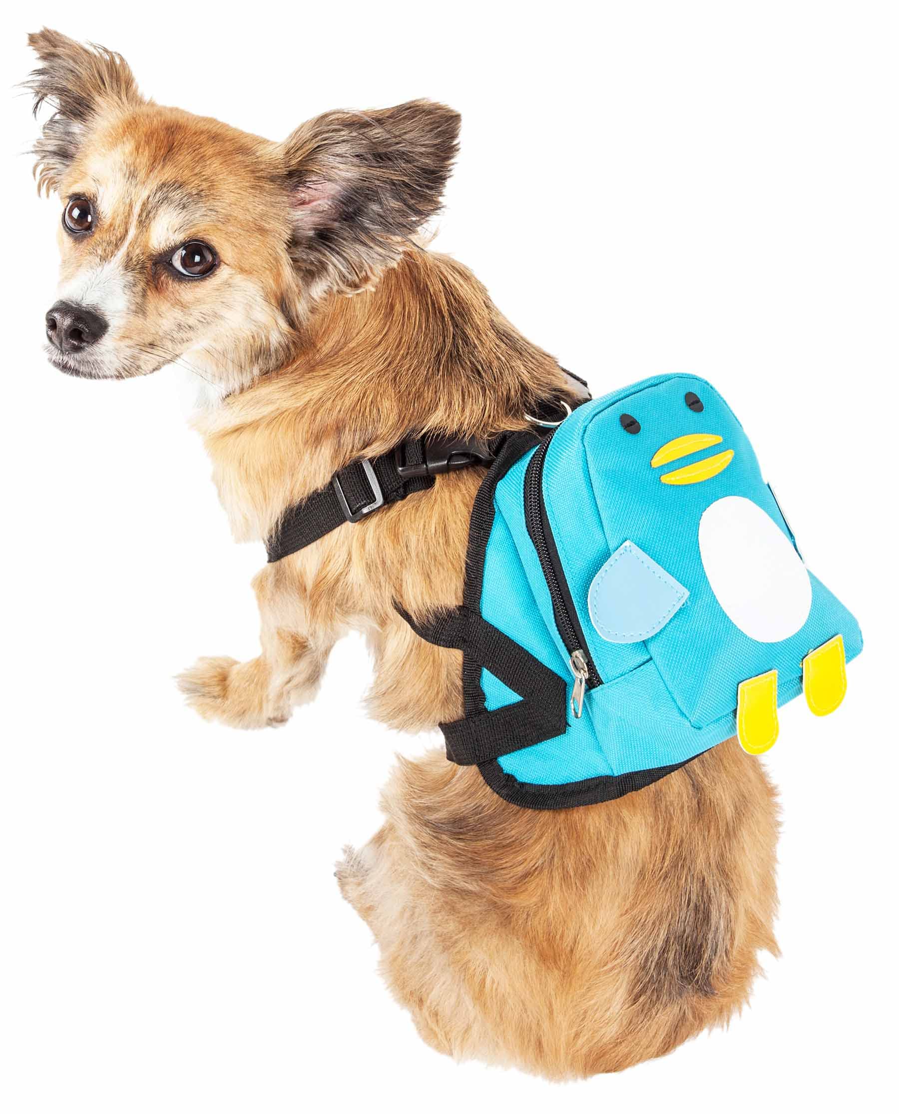 Pet Life        'Waggler Hobbler' Large-Pocketed Compartmental Animated Dog Harness And Pet Backpack Carrier With Added Pouch Al