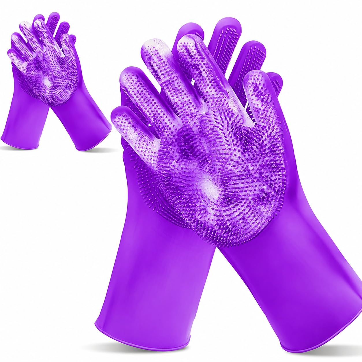 Pet Grooming GlovesHeat Resistant Dog Washing, Car Washing, Dishwashing Gloves With HighDensity Teeth, Dog Bath Scrubber Five 
