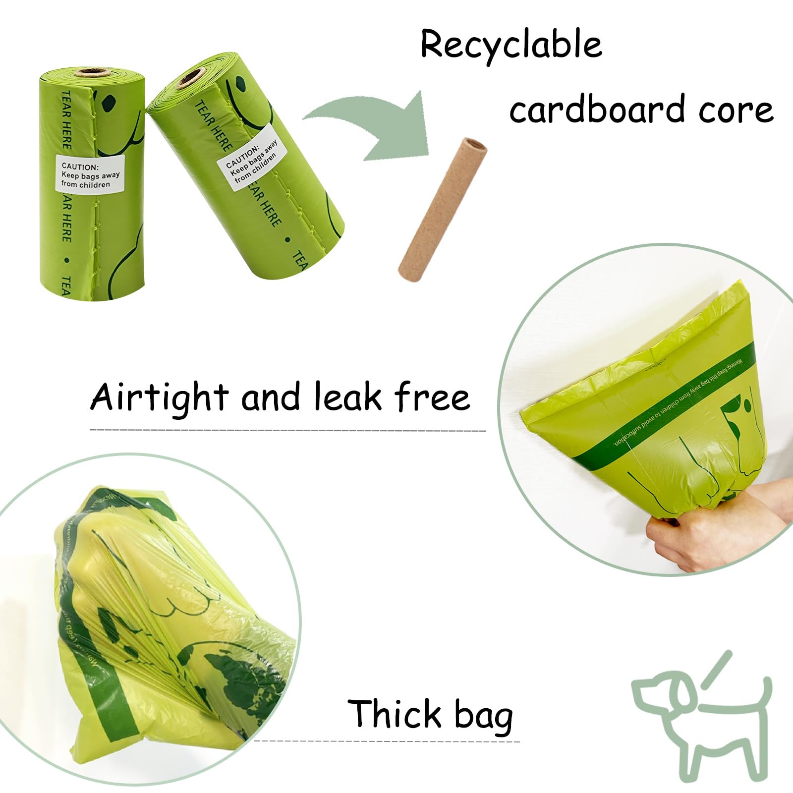 Shaouman Bone Shaped Dog Poop Bag Dispenser With Leakproof Bags, 135 Count, Black