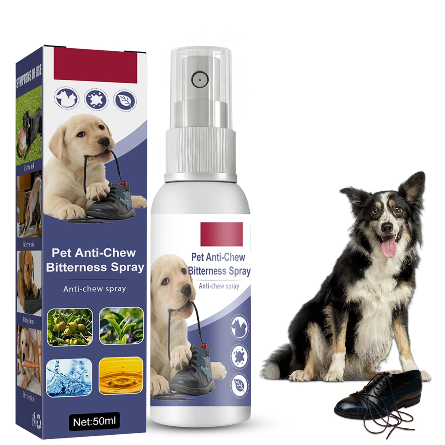 Anti-Chew Bitter Dog Spray, Natural Ingredients No Chew Spray for Dogs, No More Marking Stops Barking, Nibble, Jumping Up, Food 