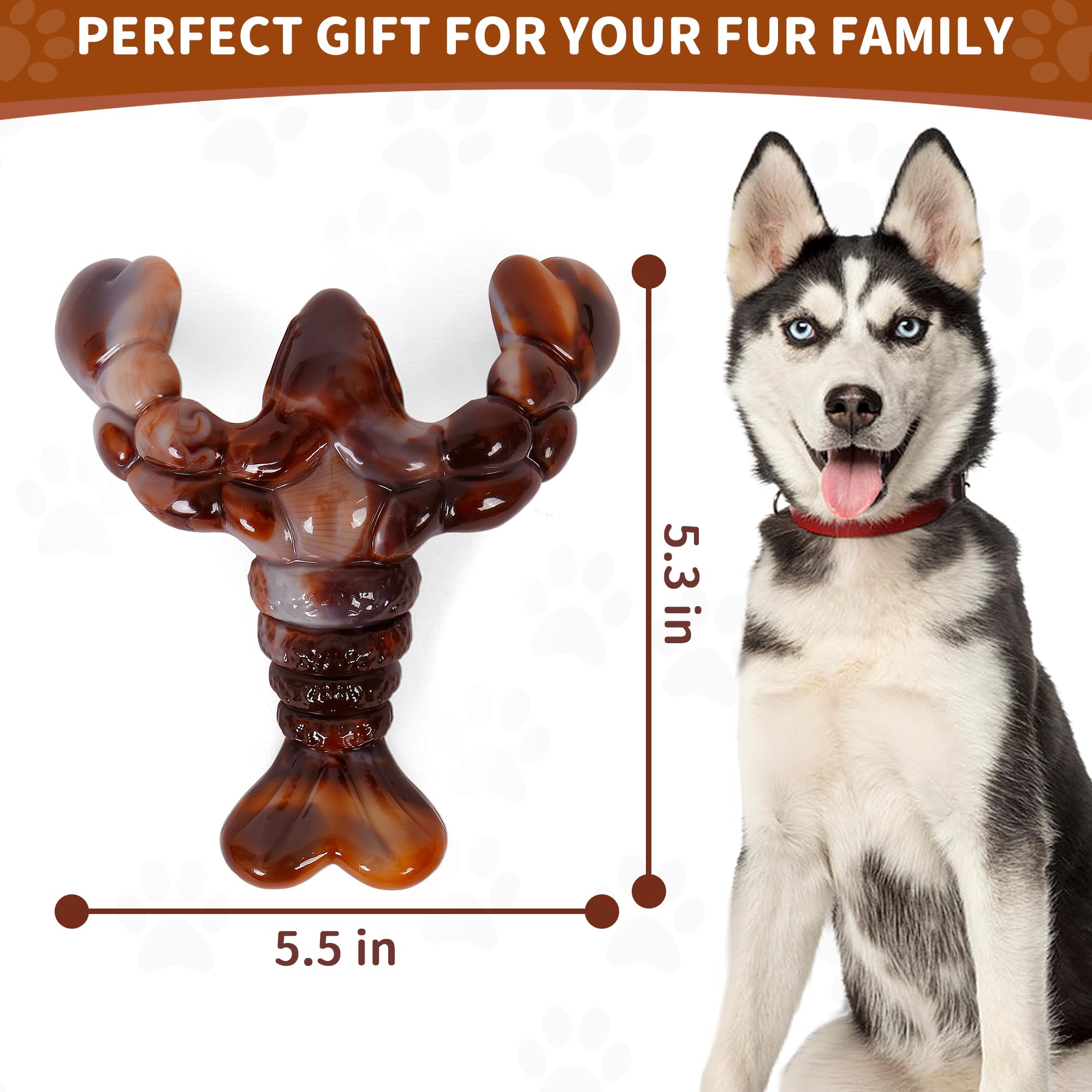 Forfunyou Indestructible Dog Toys For Aggressive Chewers - Large & Medium-Large Breeds, 1-Pack Bacon Flavored Tough Dog Bones Gi