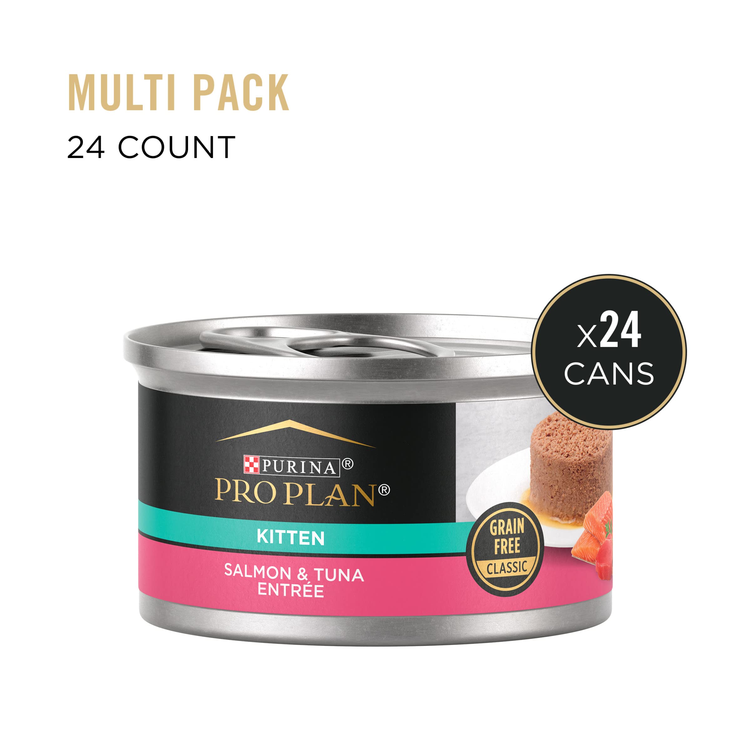 Purina Pro Plan Grain Free, Pate, High Protein Wet Kitten Food, DEVELOPMENT Salmon & Tuna Entree - (Pack of 24) 3 oz. Pull-Top C