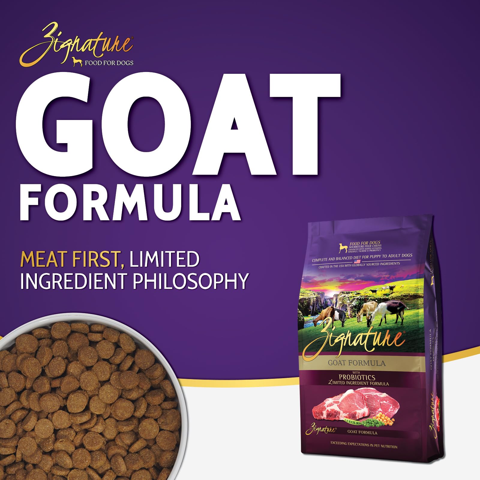 Zignature Goat Limited Ingredient Formula Dry Dog Food 25lb