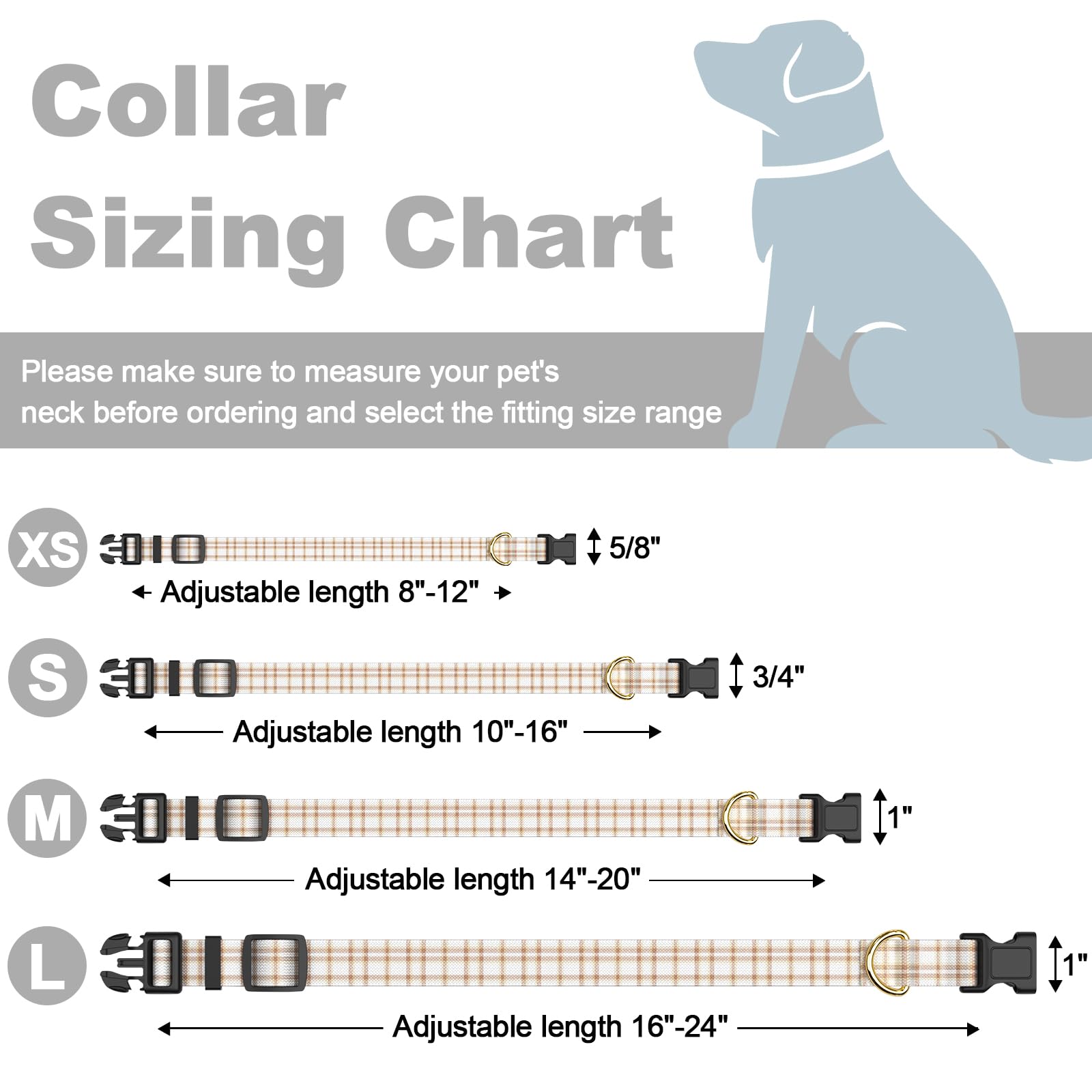 Rnivvi Dog Collar For Small Dogs, Cute Heavy Duty Adjustable Puppy Collar With Quick Release Buckle For Girl & Female, Pet Acces