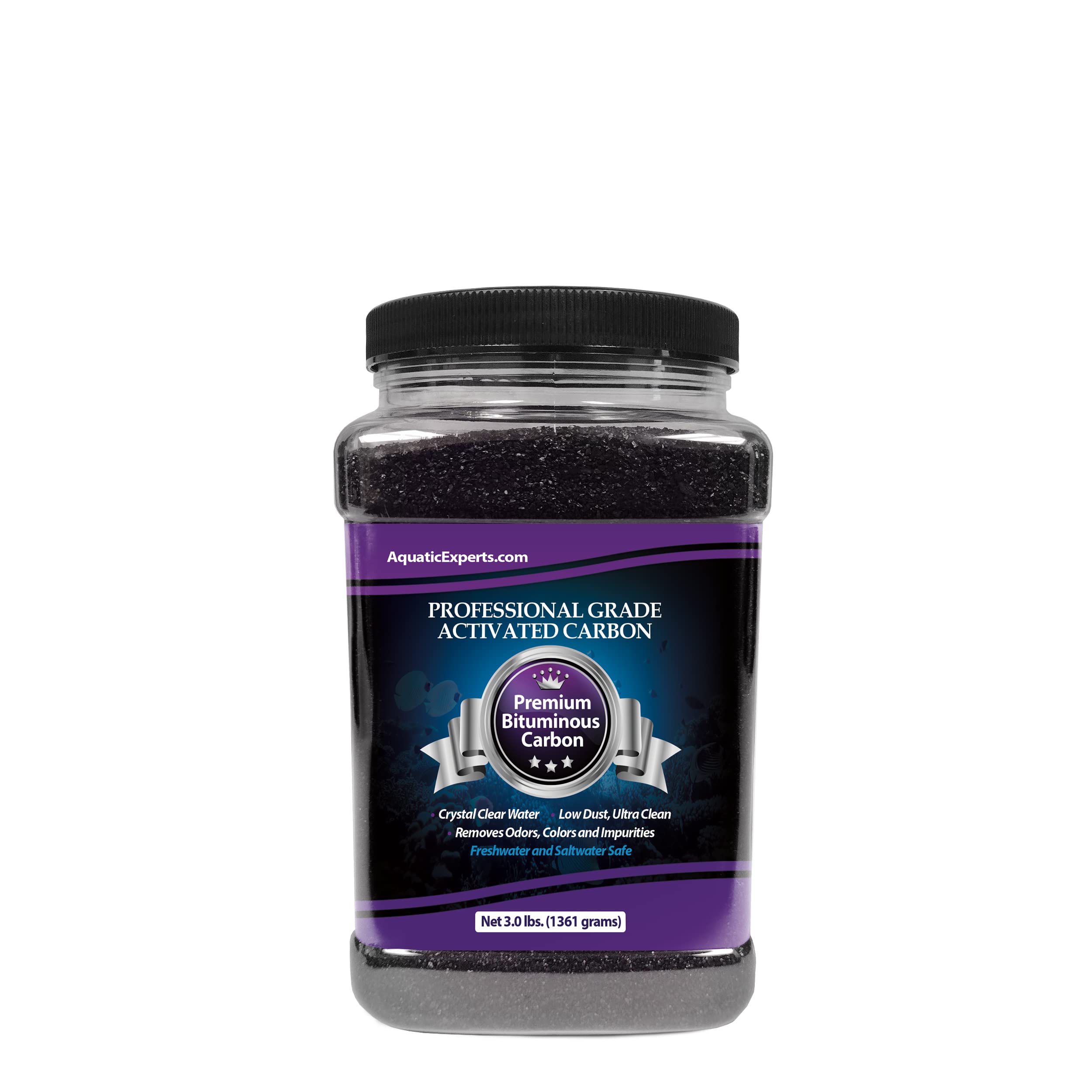 Premium Activated Carbon - Aquarium Carbon Media - Charcoal For Fish Tanks - Aquarium Filter Charcoal Media (Granulated, 3 Lbs With Fine Mesh Bag)