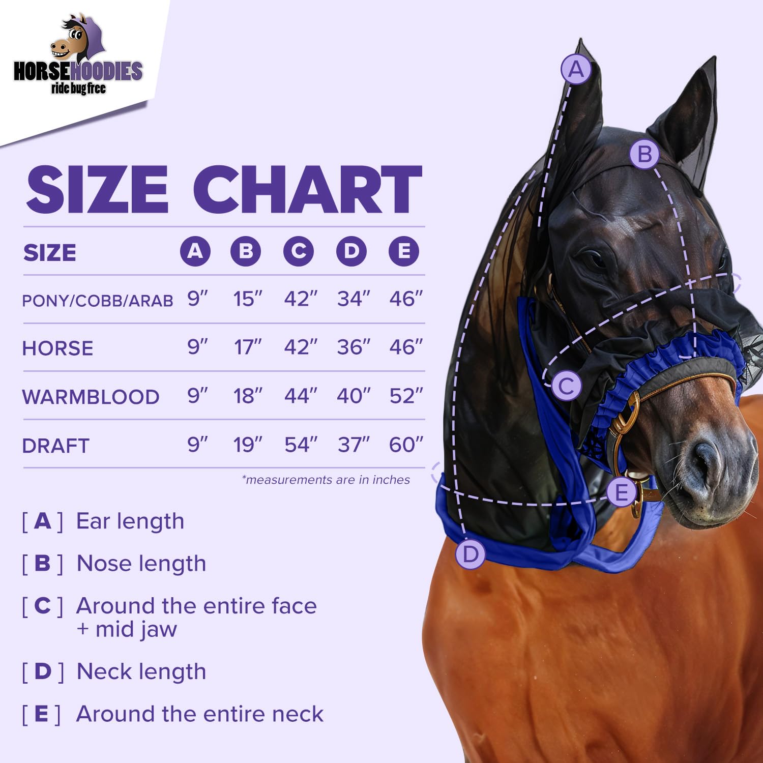 Full Horse Fly Mask with Ears - Orange Full Hoodie Warmblood Nose-to-Wither Fly Masks for Horses with Ears Horse Mask with Ear P