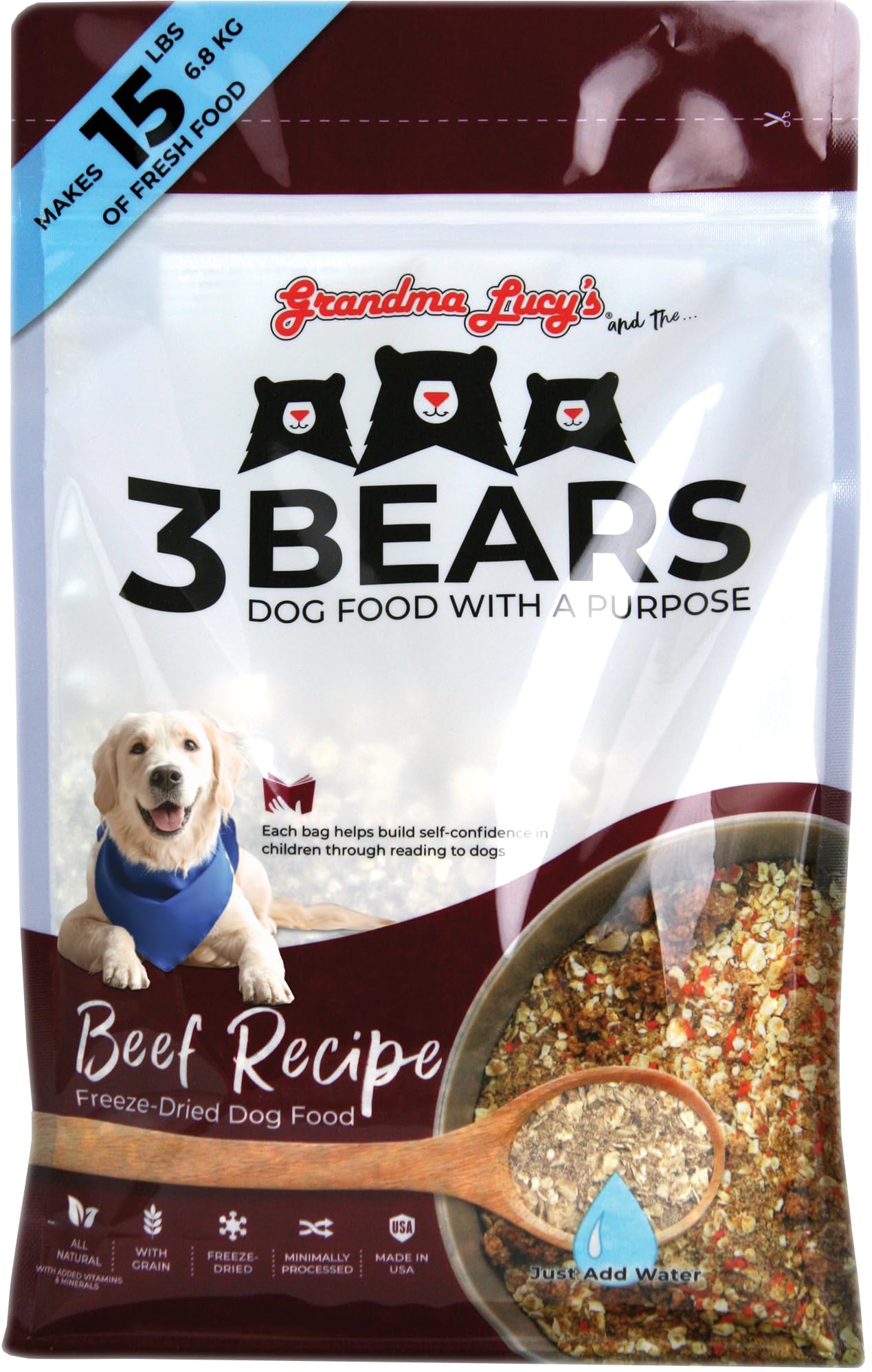 Grandma Lucys 3 Bears Beef Dog Food - 3lb