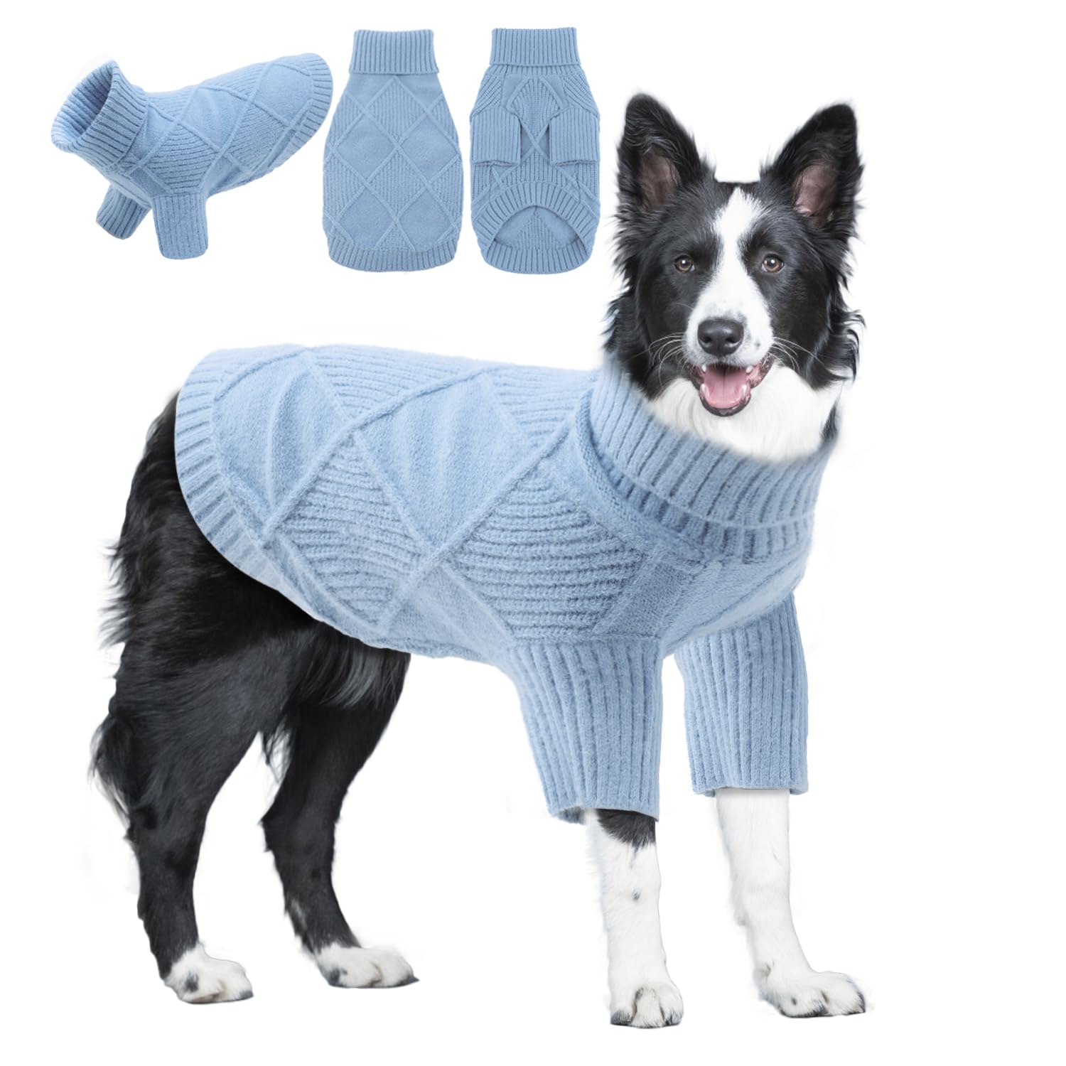 Emust Pet Sweater, Dog Sweaters For Large Dogs With Sleeves, Warm Dog Sweater For Cold Weather, Blue 4Xl