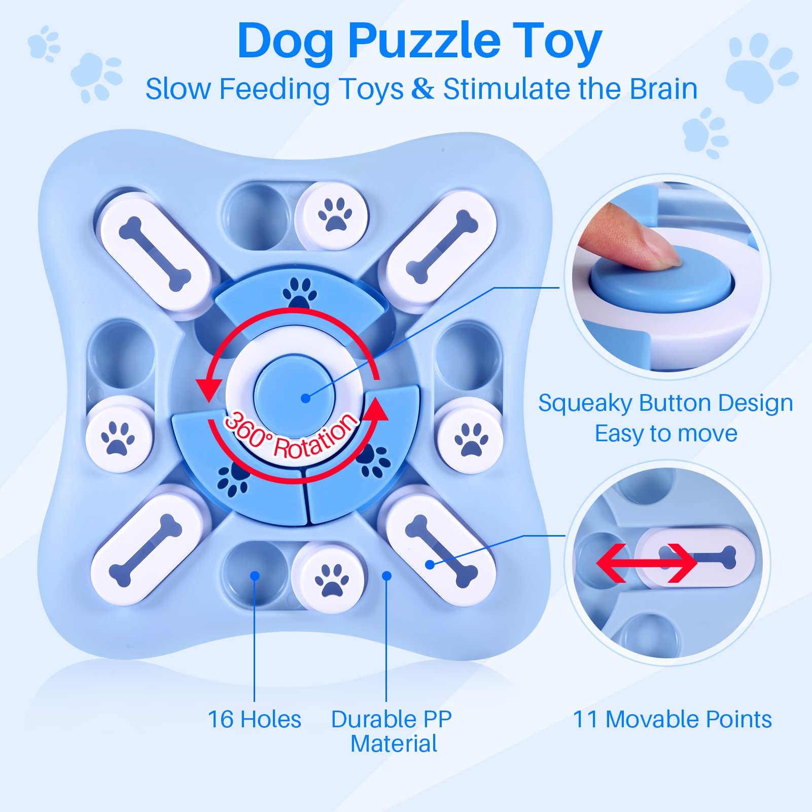 AVOAR Interactive Dog Puzzle Toys for Large Medium Small Smart Dogs, Squeaky Enrichment Mentally Stimulation Toys for Training,