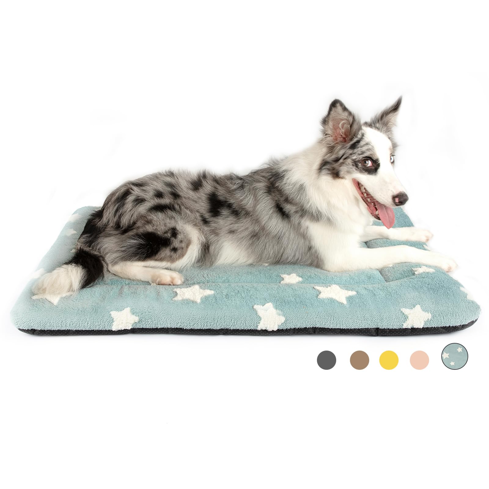 Mora Pets Dog Crate Pad Dog Kennel Bed Mat For Large Dogs Washable Cute Star Pet Bed For 36 Inch Cage Ultra Soft Flat Puppy Cat 