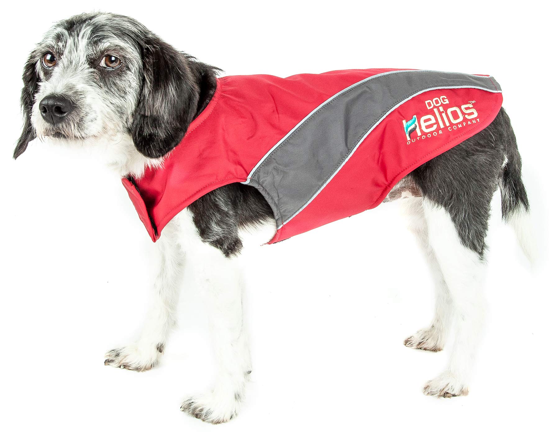 DOGHELIOS High Octane Softshell Neoprene Polar Fleece Reflective Performance Pet Dog Coat Jacket w/ Blackshark technology, X-L