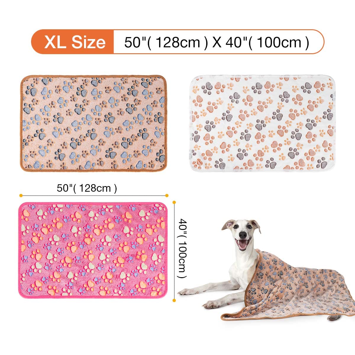 Pet Soft 1 Pack 3 Pet Blankets For Dogs - Fluffy Cats Dogs Blanket For Small Medium & Large Dog, Cute Print Pet Throw Puppy Blan