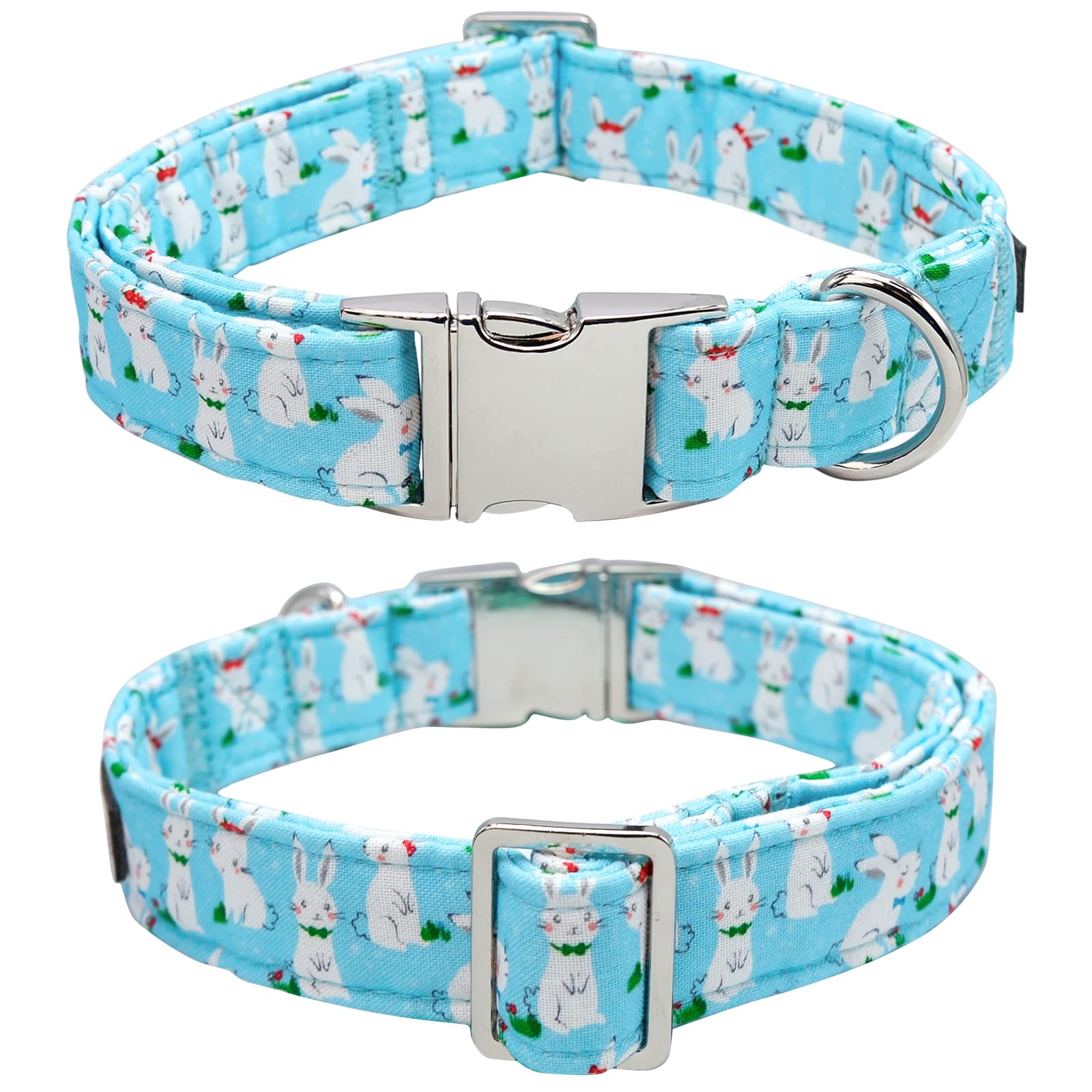 Lionet Paws Easter Dog Collar With Flower, Bunny Flower Collar With Metal Buckle For Dogs, Adjustable Comfortable Dog Collar Gir