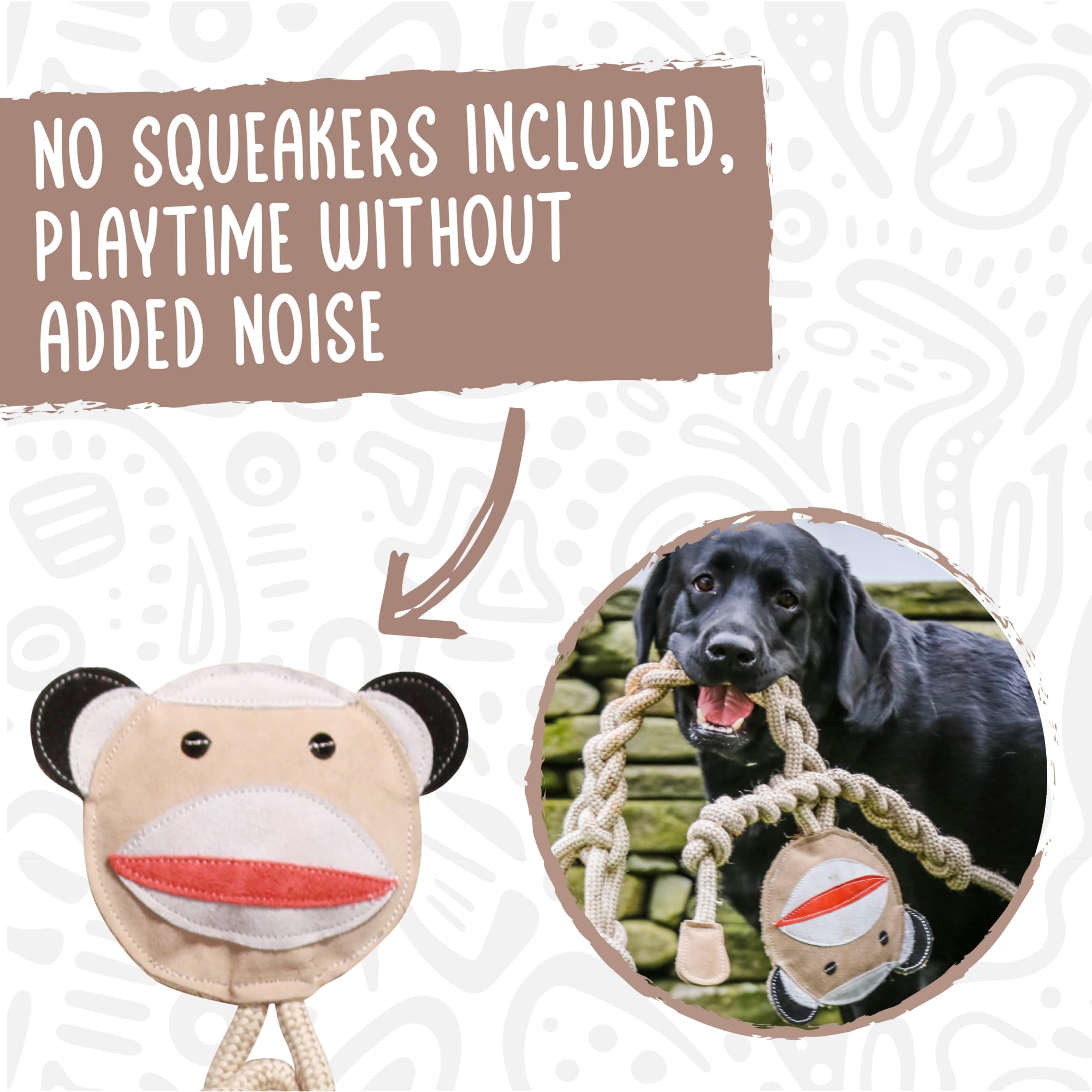 Hugglehounds Sock Monkey Rope Dog Toy Regular