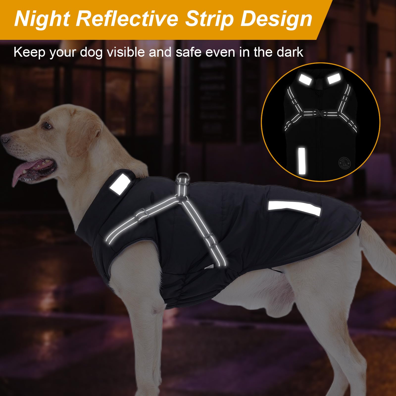 Dog Coat: Warm Winter Jacket With Built-In Harness - Fleece, Waterproof Vest With Reflective Stripes For Small Medium Large Dogs