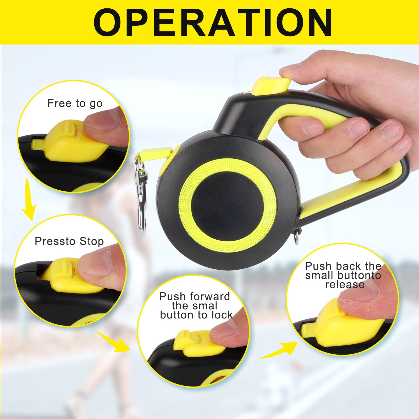 Enrgticdg Retractable Dog Leash,Night Reflection,Light Weight Leash For Small To Dogs/Cats,Stainless Steel Spring,Strong Nylon T