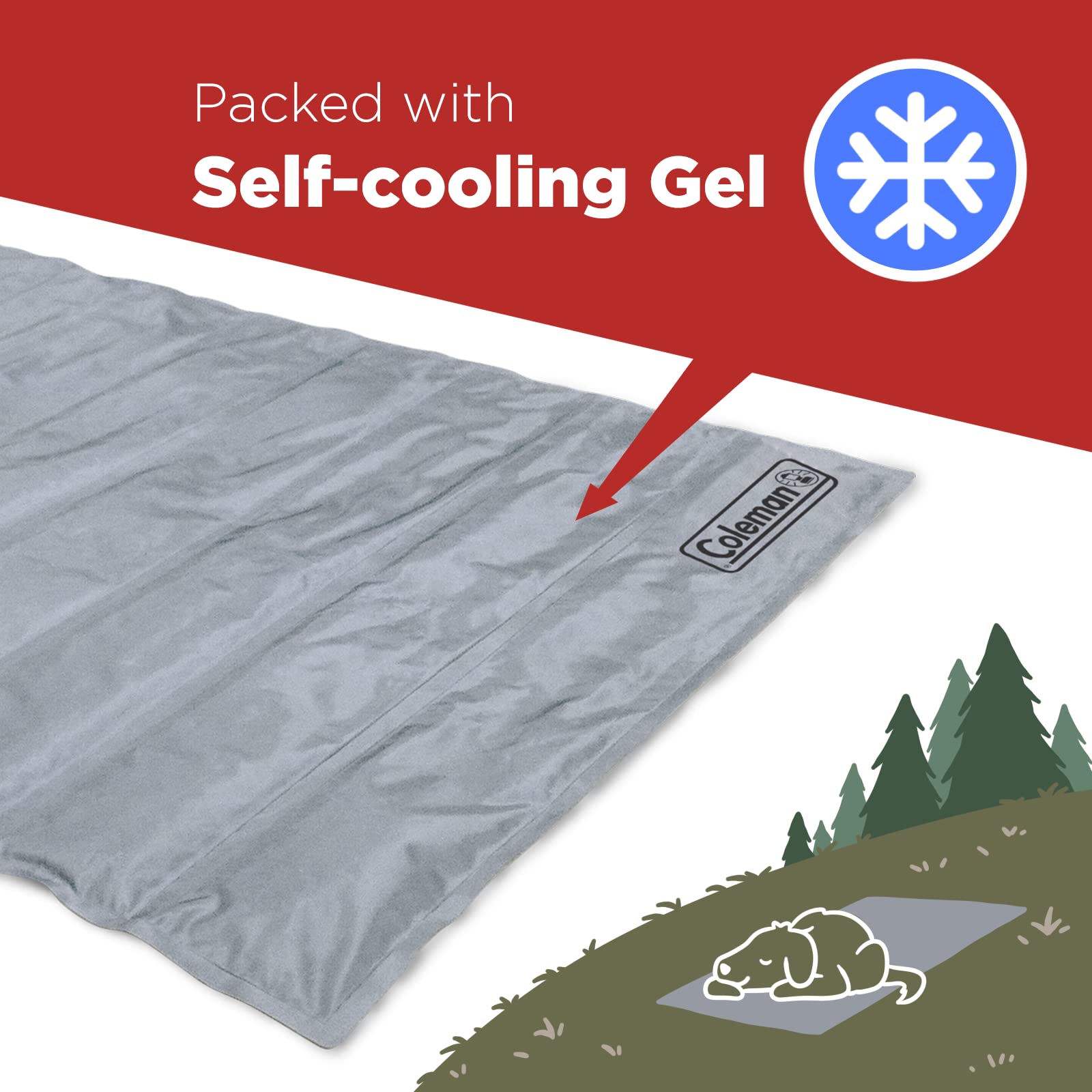 Coleman Pressure Activated Comfort Cooling Gel Pet Pad Mat in Medium 24x30, for Medium Pets, Keep Your pet Cool, and Reduce Join