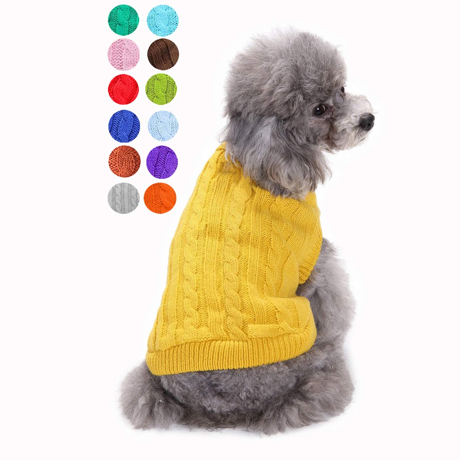 Small Dog Sweater, Warm Pet Sweater, Cute Knitted Classic Dog Sweaters For Small Dogs Girls Boys, Cat Sweater Dog Sweatshirt Clothes Coat Apparel For Small Dog Puppy Kitten Cat (X-Small, Yellow)