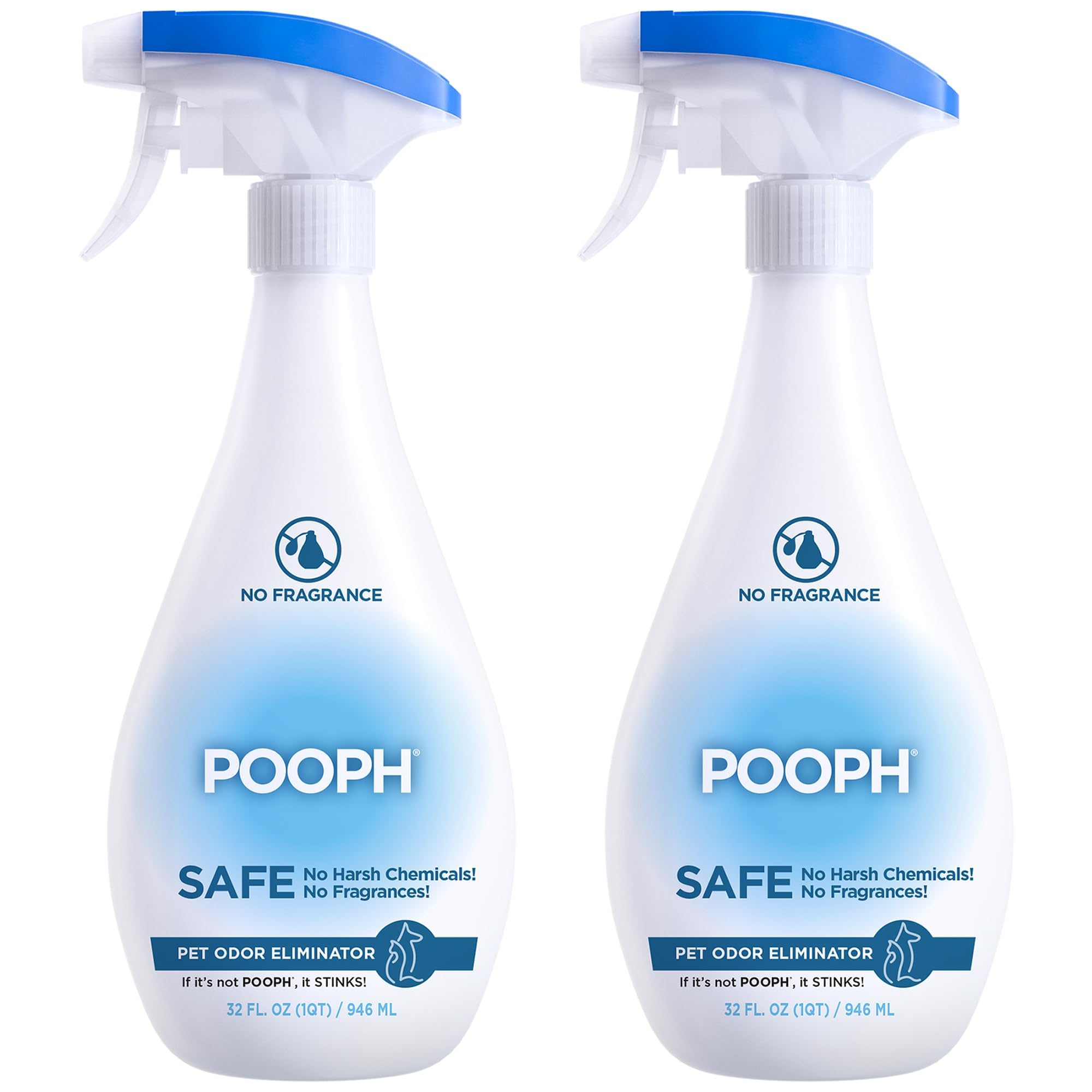 Pooph Pet Odor Eliminator, 32oz Spray, 2-Pack - Eliminates Odors at the Molecular Level, Dogs, Cats, Freshener, Eliminator, Urin