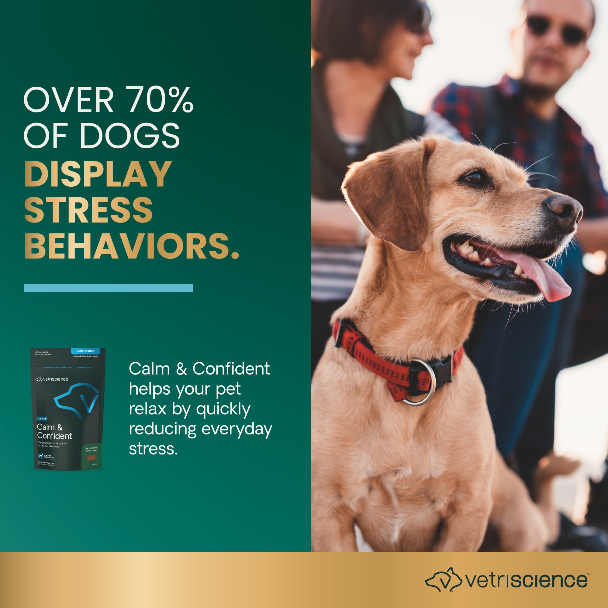 VETRISCIENCE Composure Calming Treats for Small Dogs and Puppies Anxiety, Separation Stress, Thunder and Barking - Yummy Chews P