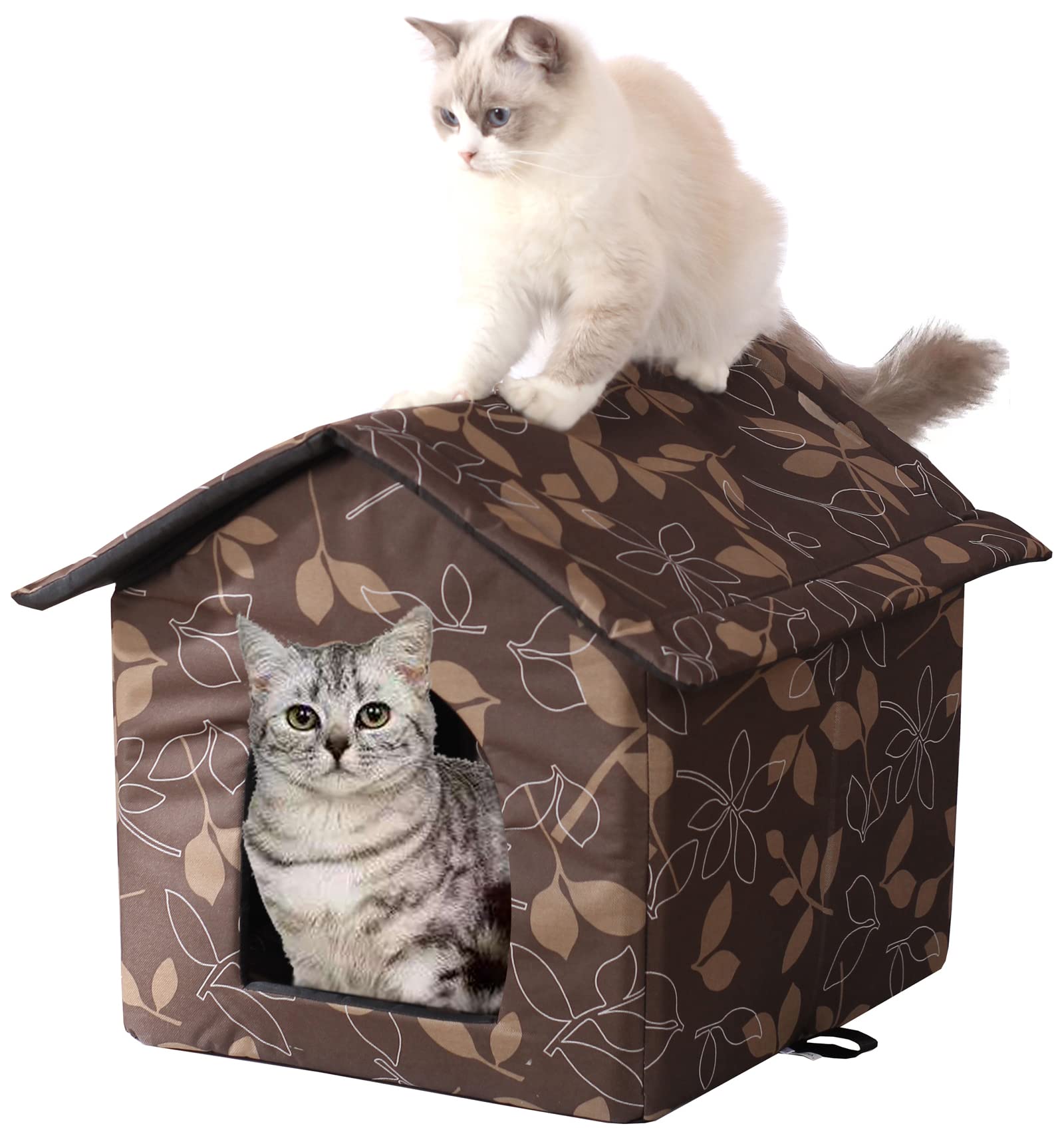 Cat Houses For Outdoor Cats Outdoor Houses For Feral Cats Dogs Cat House Cat Houses For Indoor Cats (Brown Cat House, Medium-Houses)