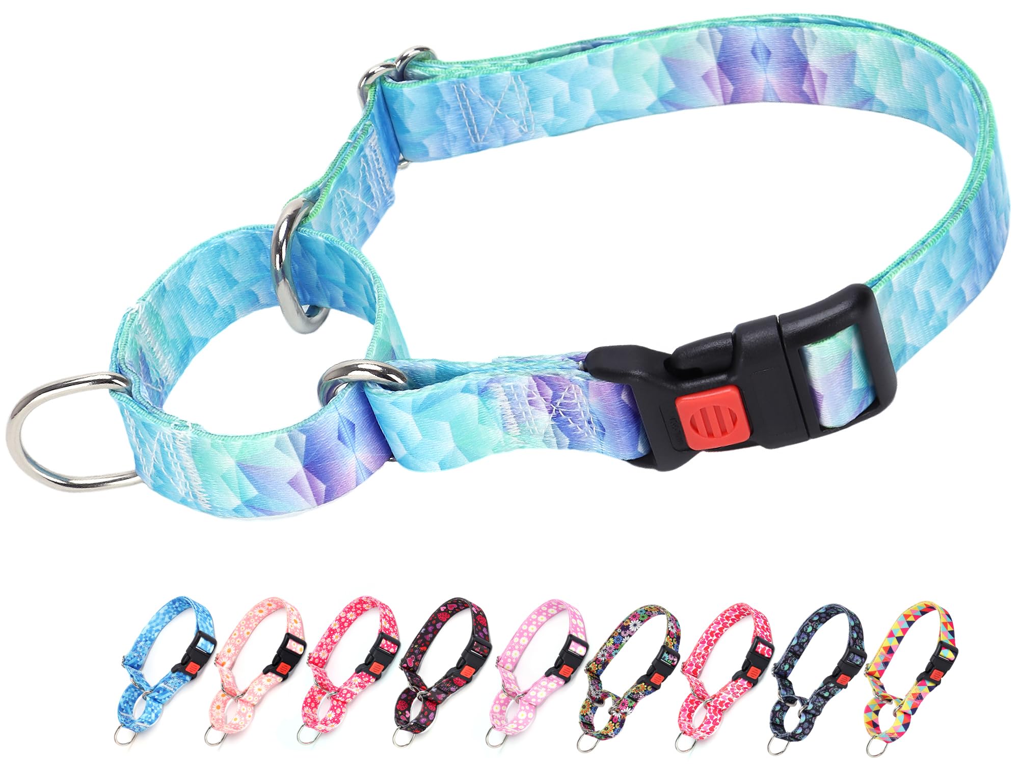 Martingale Collar For Dogs, Blue No Escape Training Dog Collar For Medium Dogs, Adjustable Safety Buckle Dog Collar, Perfect Boy
