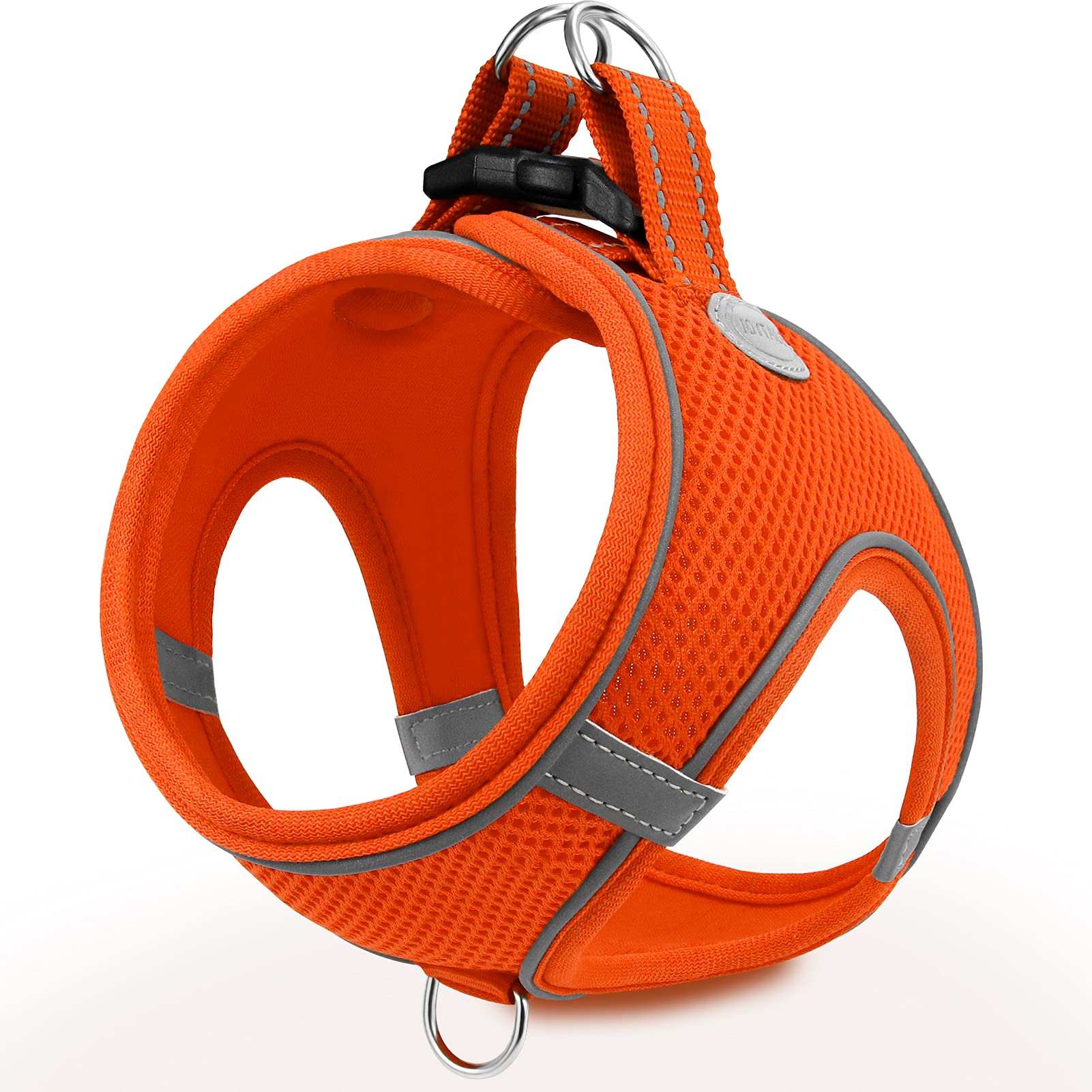 Joytale Step In Dog Harness,12 Colors,Breathable Mesh Vest Harness,Reflective Soft Padded Harnesses For Small And Medium Dogs,Orange,M