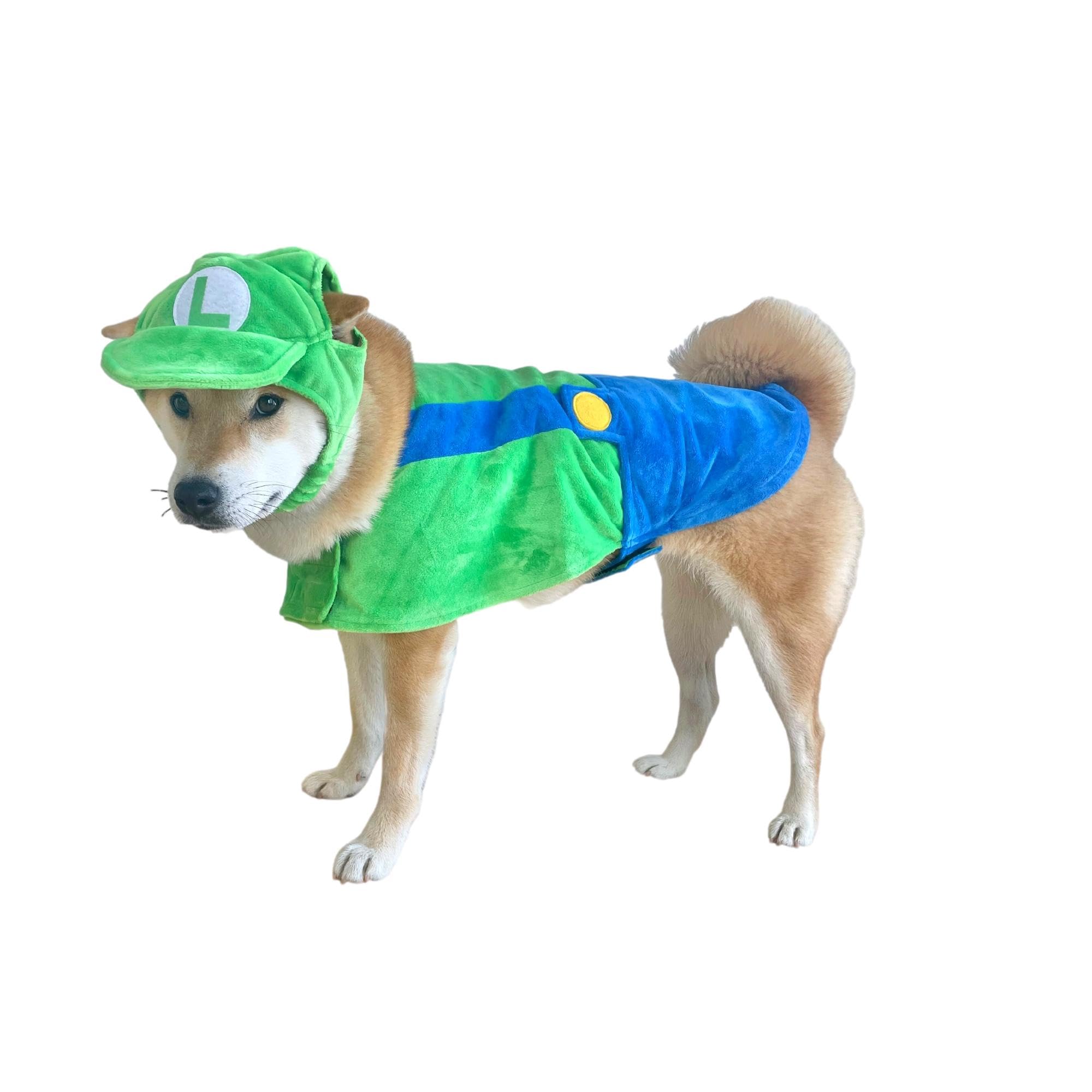 ComfyCamper Dog Costume - Hat & Suspenders, Large, Green, Polyester, X Large Medium Small Lab Star Space, Perfect for Halloween