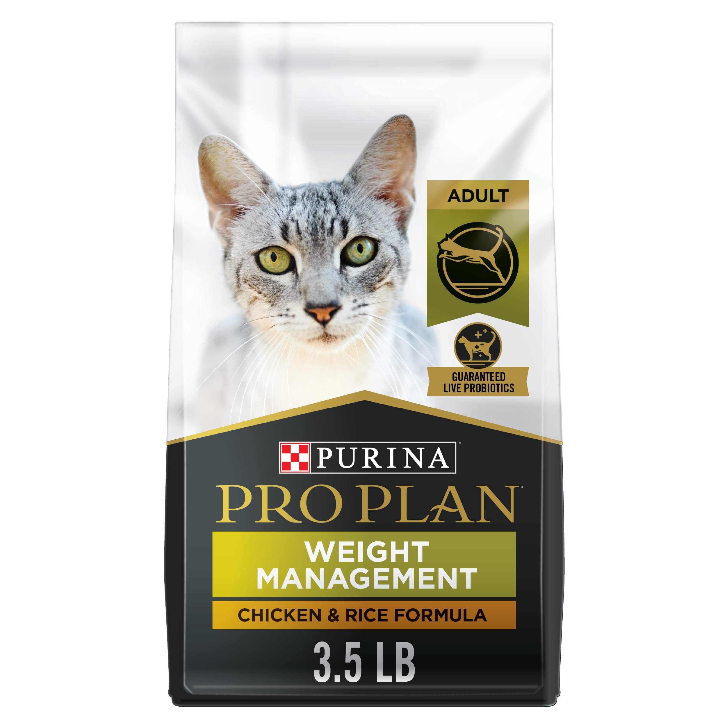 Purina Pro Plan Weight Control Dry Cat Food, Chicken and Rice Formula - 3.5 lb. Bag