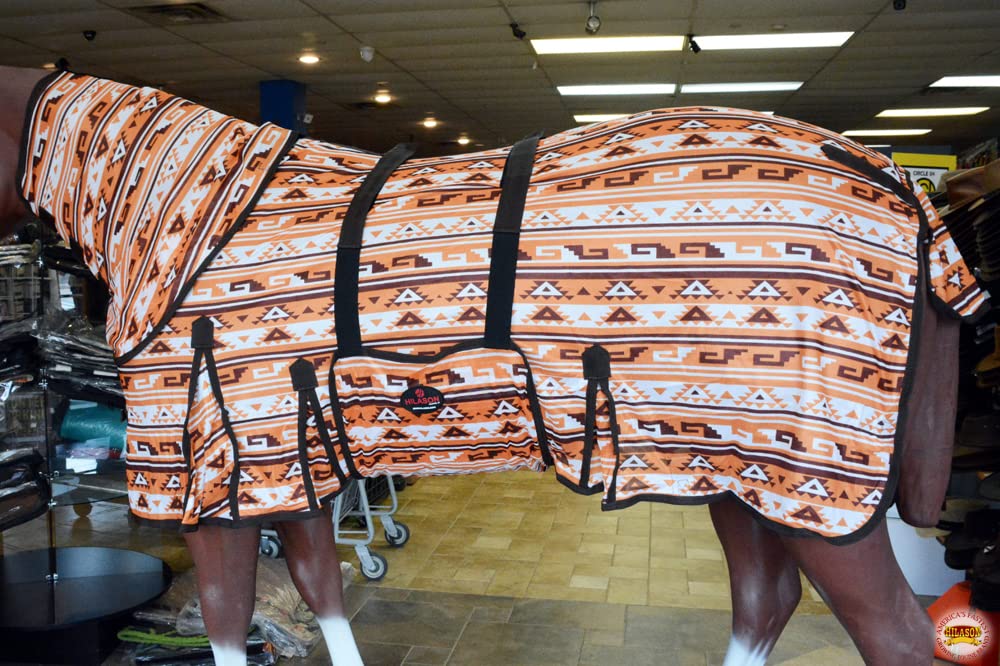 HILASON 78 Inches Horse Fly Sheet Ultra Violet Rays Protect Mesh Bug Mosquito Summer Spring Detachable Neck | Fly Sheet | Horse