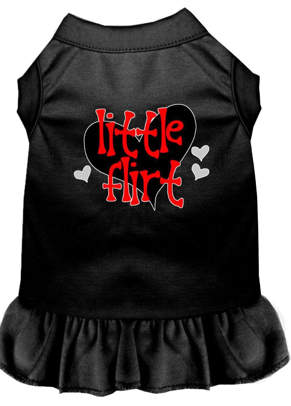 Dog Dress, Pet Dog & Cat Dress Screen Printed, "Little Flirt" Light Pink MD (6-10 lbs.)