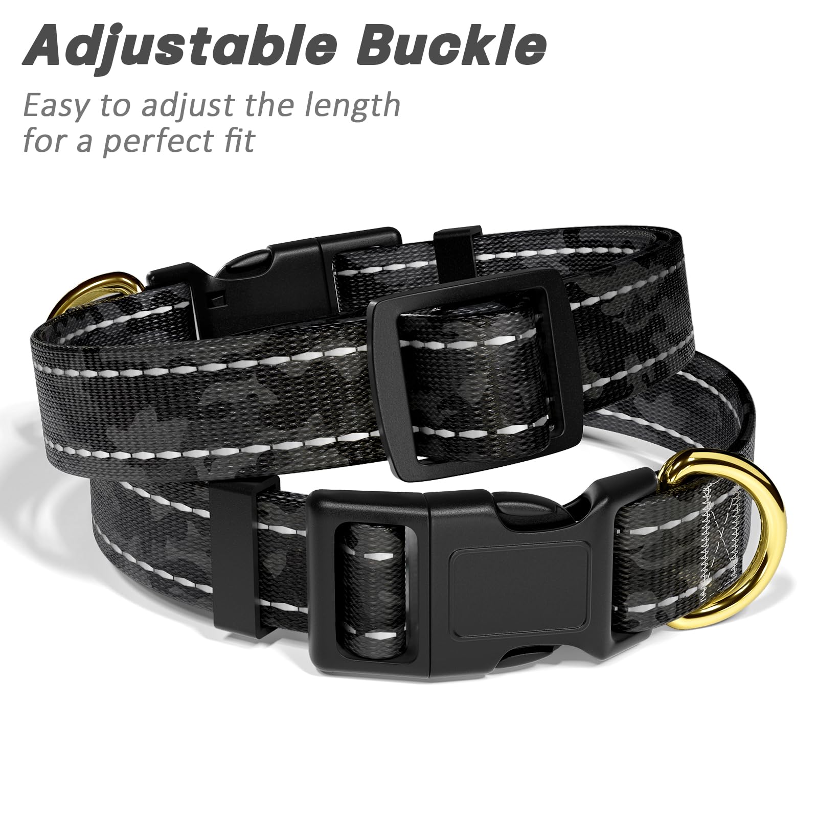 Tmoodel Reflective Dog Collar For Extra Small Dogs Cats, Cute Camouflage Adjustable Heavy-Duty Nylon Puppy Collar For Boy And Gi