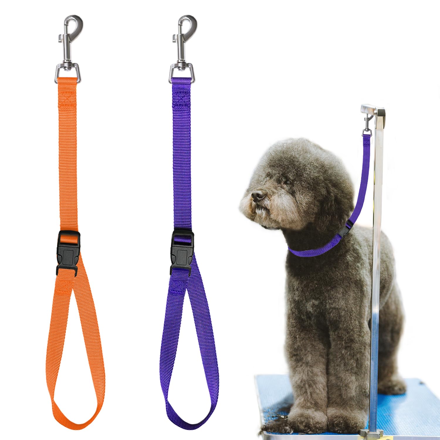 Pet Dog Grooming Loops,2 Pack Adjustable Nylon Restraint Noose Loop, Dog Grooming Arm Accessories Fixed Dog Bathing Safety Tether Straps For Pet Grooming Table Bathtub (Style 3)