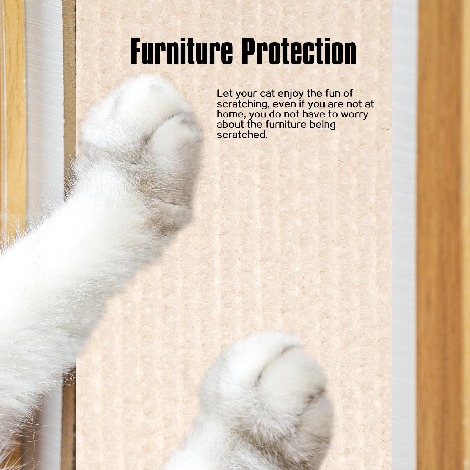Cat Scratching Mat,Cat Scratch Furniture Protector, Trimmable Self-Adhesive Couch Protector,Carpet Replacement For Tree Shelves,