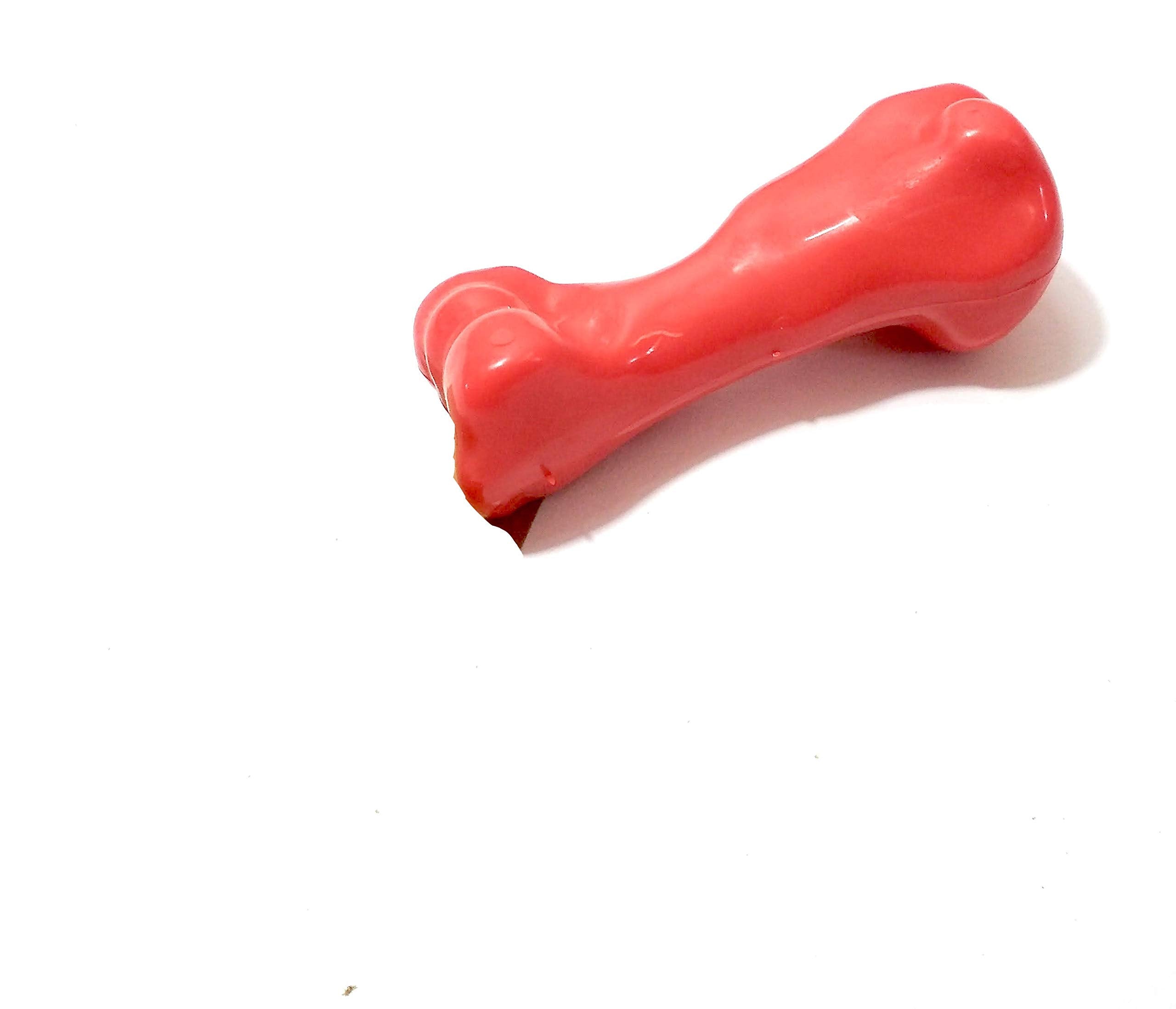 Pets Rubber Dog Bone Toy Small, Puppy Teething Dog Chew Toy Multicolor, 4 Inch