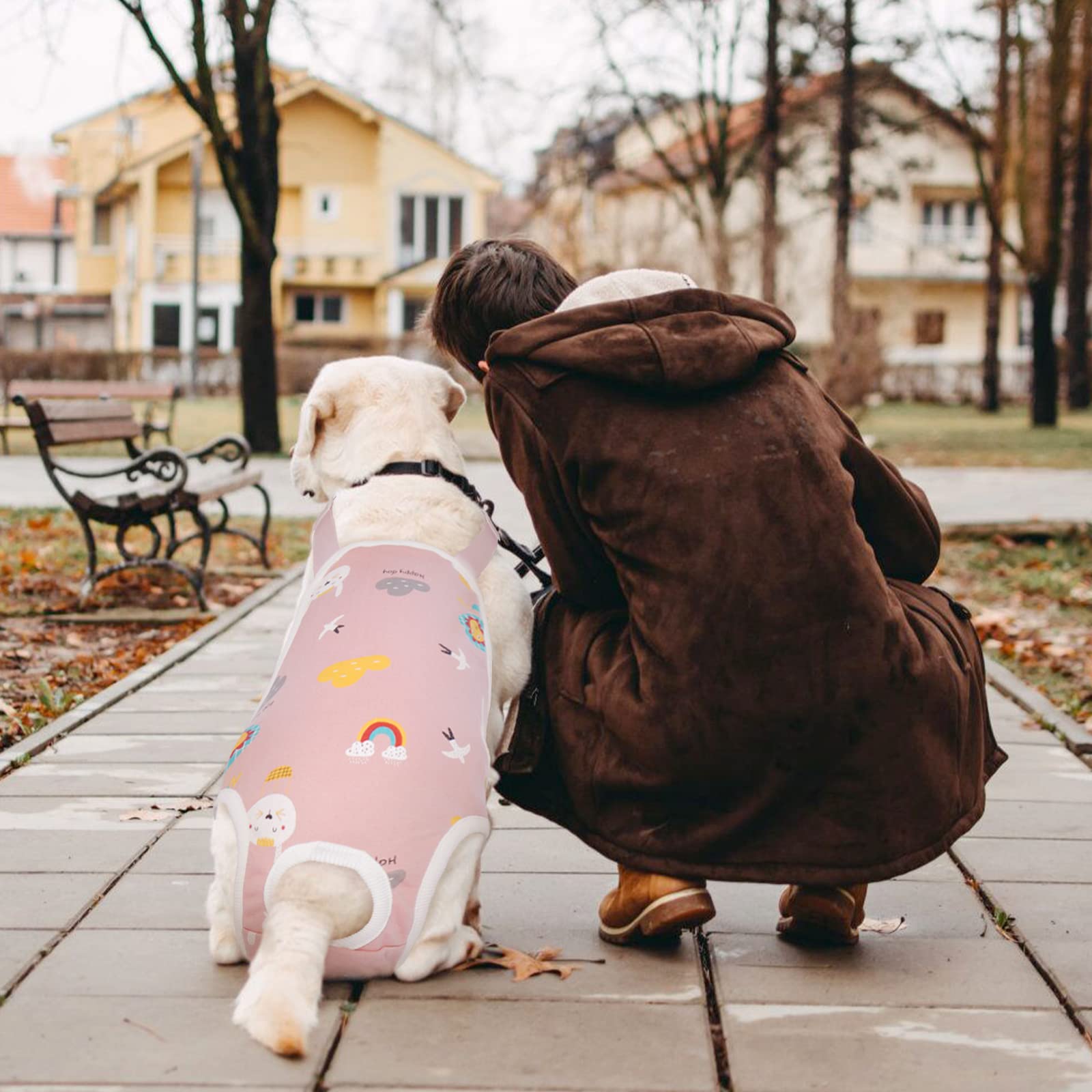 Qbleev Dog Diapers Female Sanitary Pantie With Adjustable Suspender, Reusable Doggie Diaper Cozy Underwear For Female Girl Dogs In Heat Period, Breathable Cotton Briefs For Teddy Corgi French Bulldog