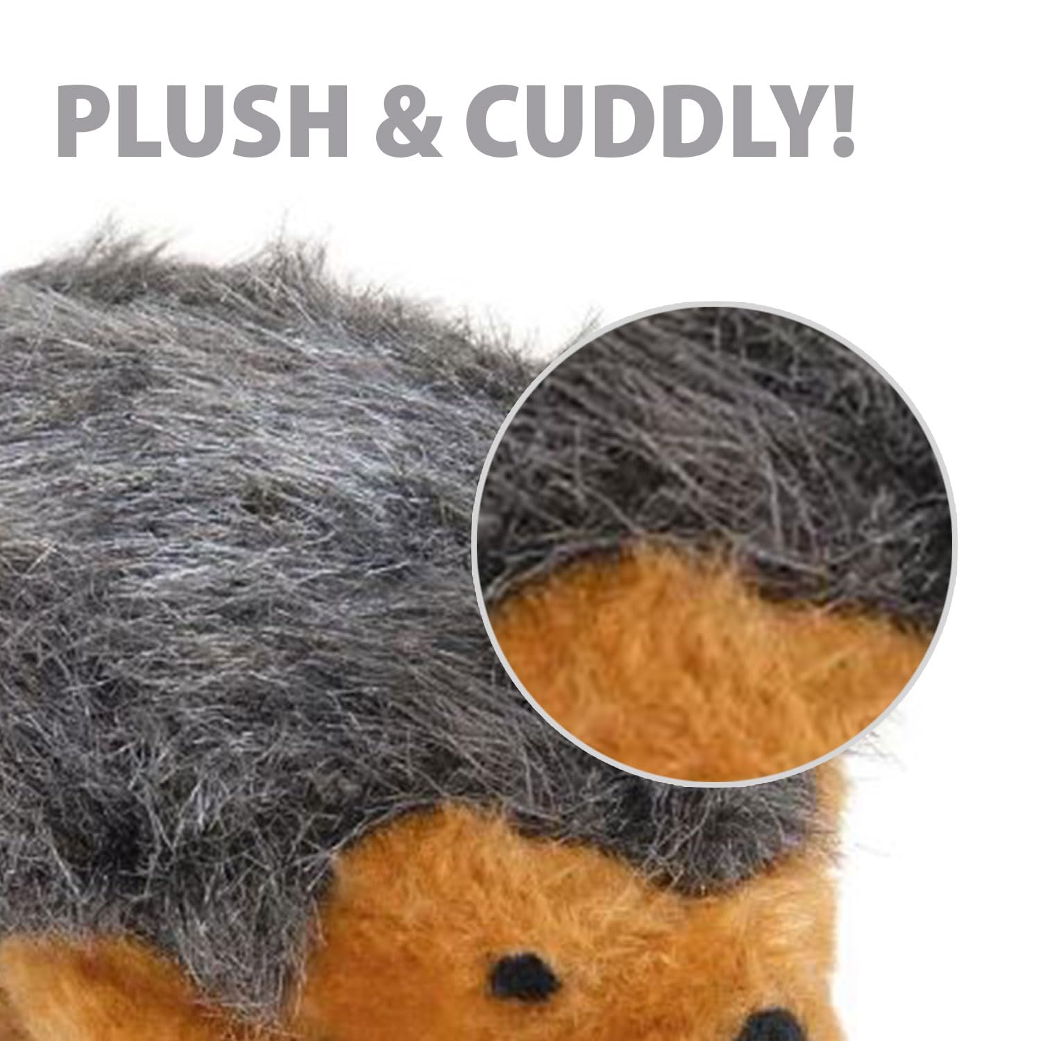 Jeffers Pet Plush Dog Toy With Squeaker, Hedgehog 4 - Soft Crinkle Fabric, Safe & Durable, Healthy Fun For Small & Medium Dogs