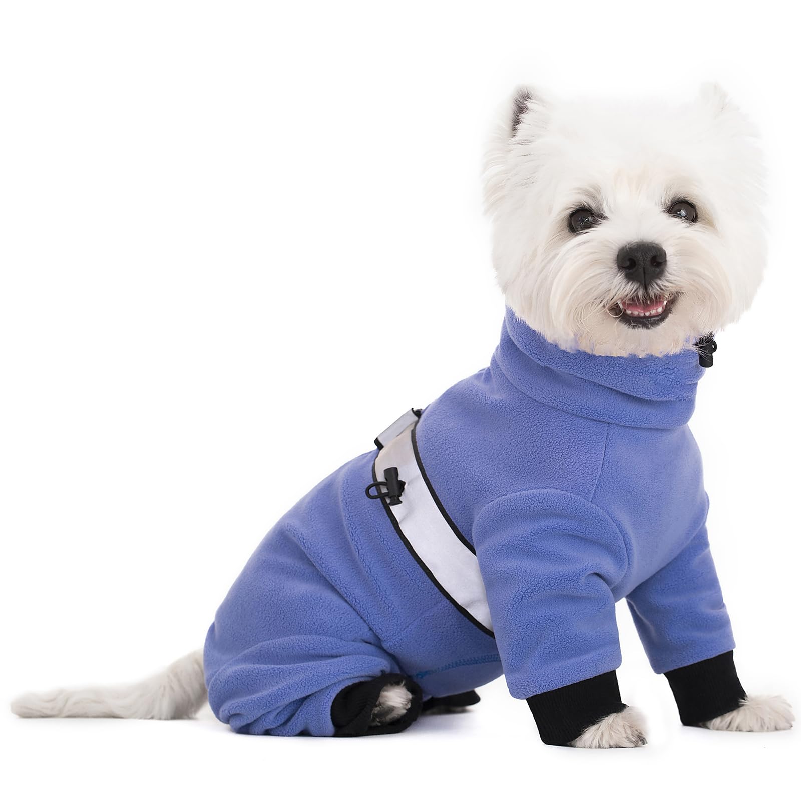 Polar Fleece Dog Pajamas Bodysuit - Small Medium Dog Winter Jacket & Sweater - Four-Legged Warm Clothes