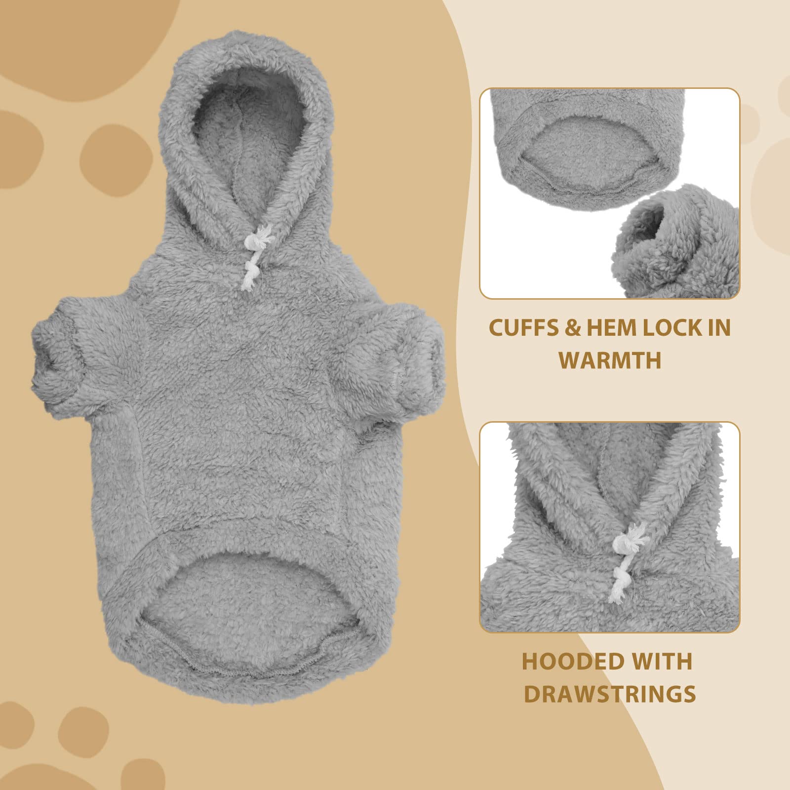 Fuzzy Dog Hoodie Dog Sweater Clothes Warm Soft Cozy Pet Coats Hooded Sweatshirt Fleece Large Sweater Pet Hoodies For Large Dogs(
