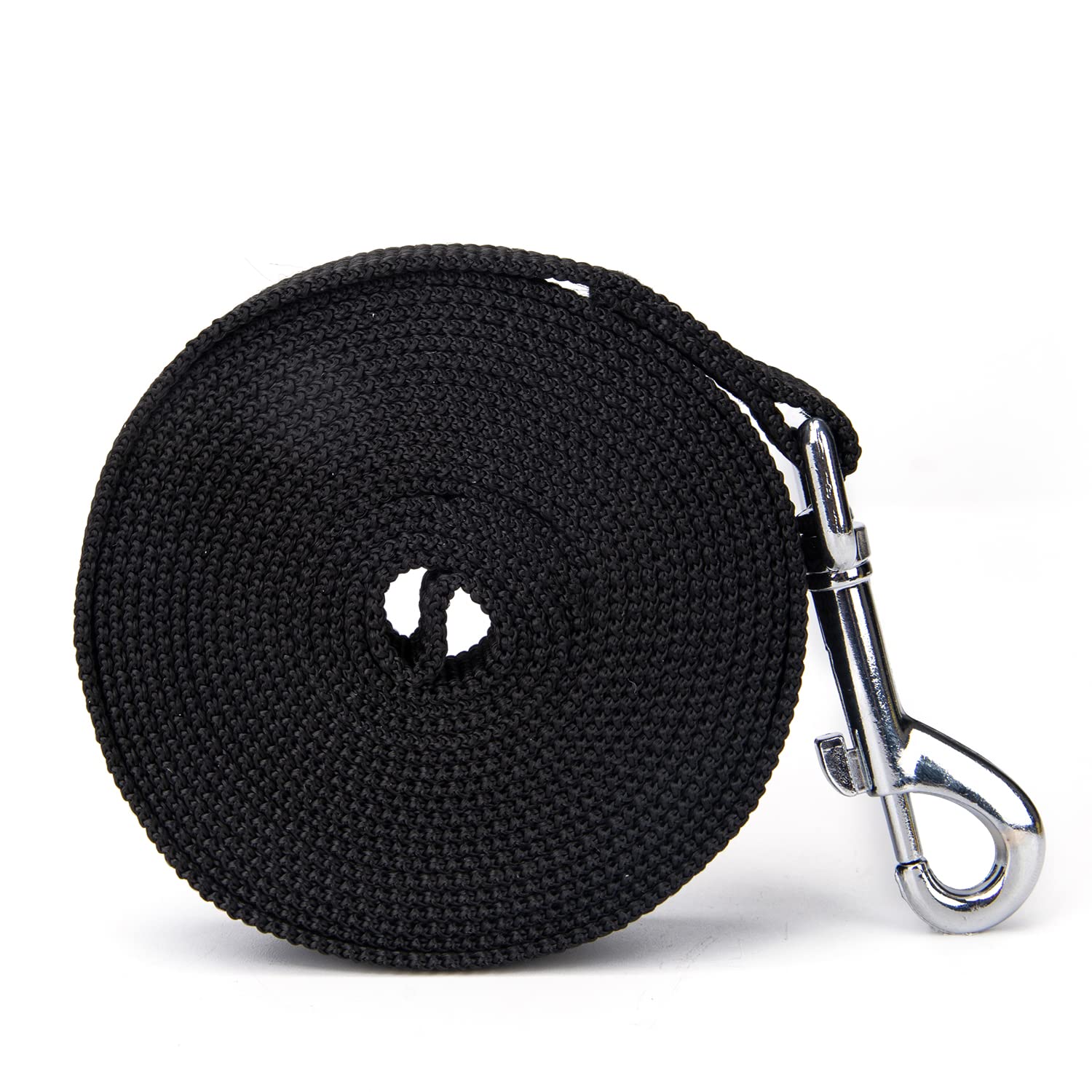 Siumouhoi Strong Durable Nylon Dog Training Leash, 1 Inch Wide Traction Rope, 6 Ft 10Ft 15Ft Long, For Small And Medium Dog (Black, 15 Feet)