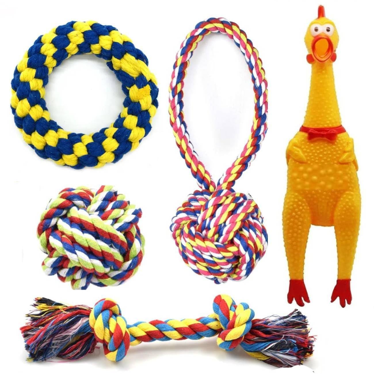 Kittupet Dog Aggressive Chewers Large Medium Breed, Small Puppy Teething Chew Toys, Squawking Chicken Rubber Squeeze Squeaky Dog