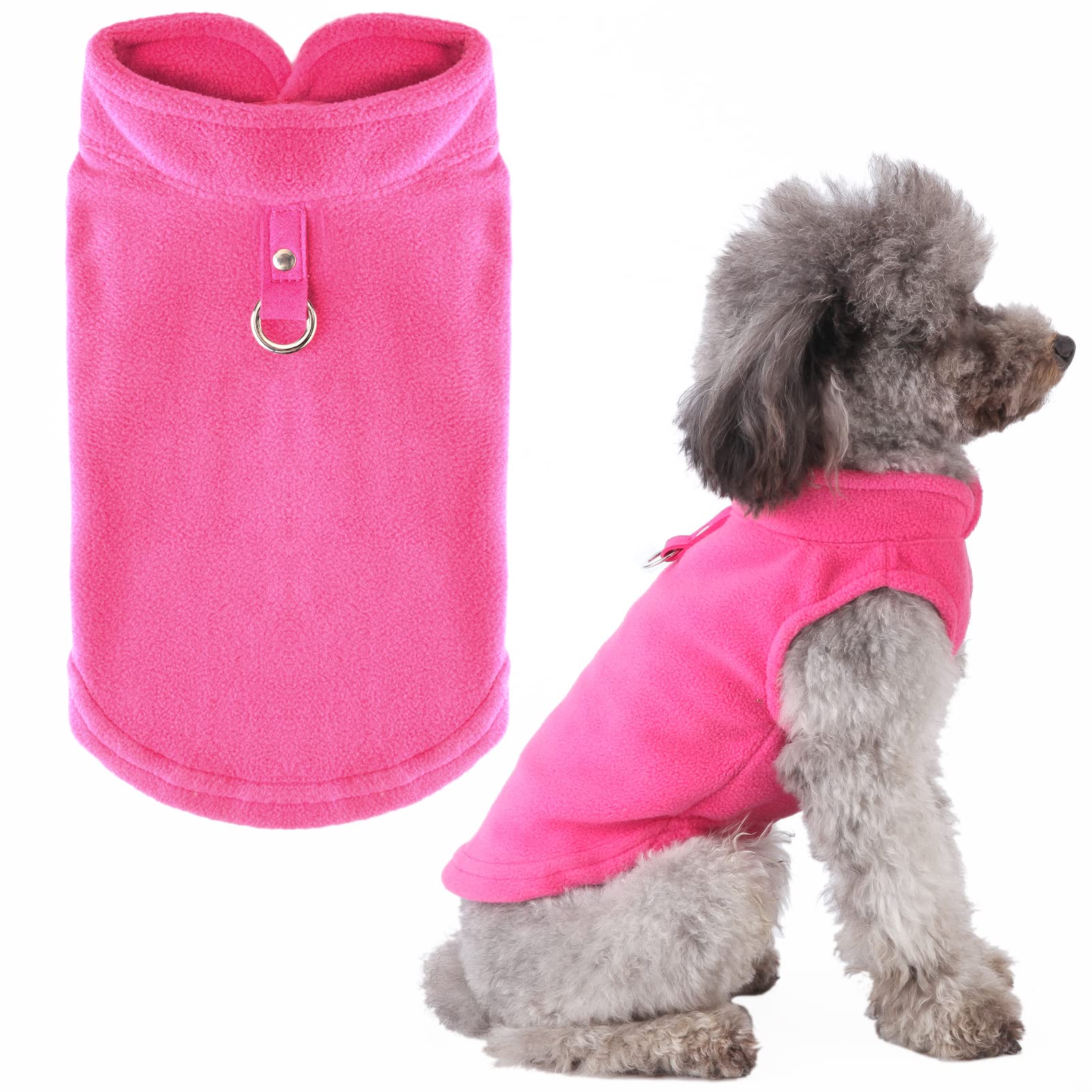 Petcare Small Dog Sweater Cat Fleece Vest Soft Dog Jacket With Leash O-Ring Fall Winter Warm Pet Pullover Coat Puppy Clothes For