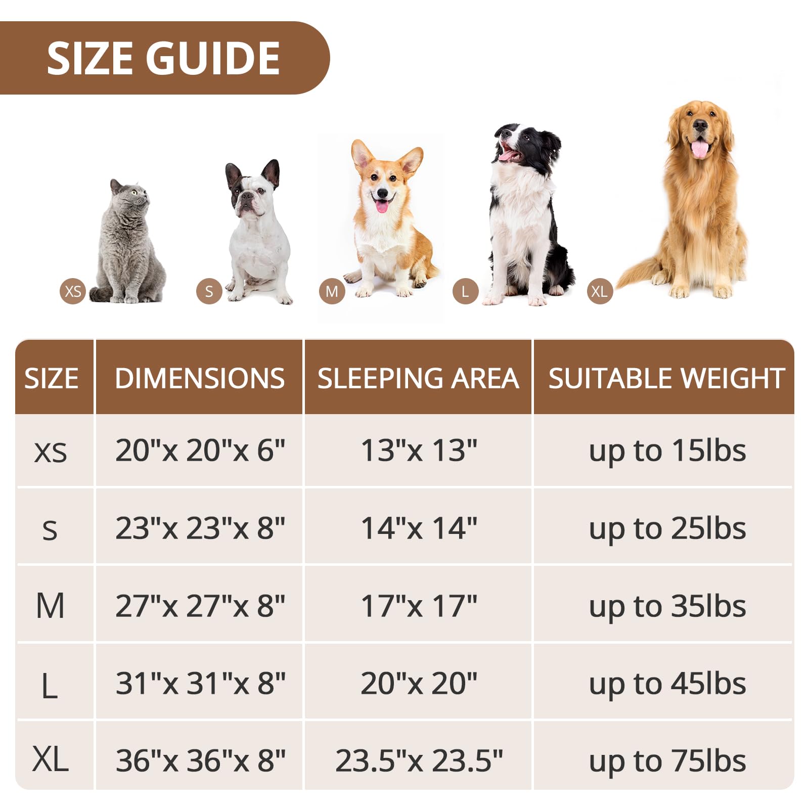 Jollyvogue Calming Dog & Cat Bed For Small Dogs, Anti-Anxiety Donut Cuddler Cozy Soft Round Bed With Anti-Slip Bottom, Fluffy Fa