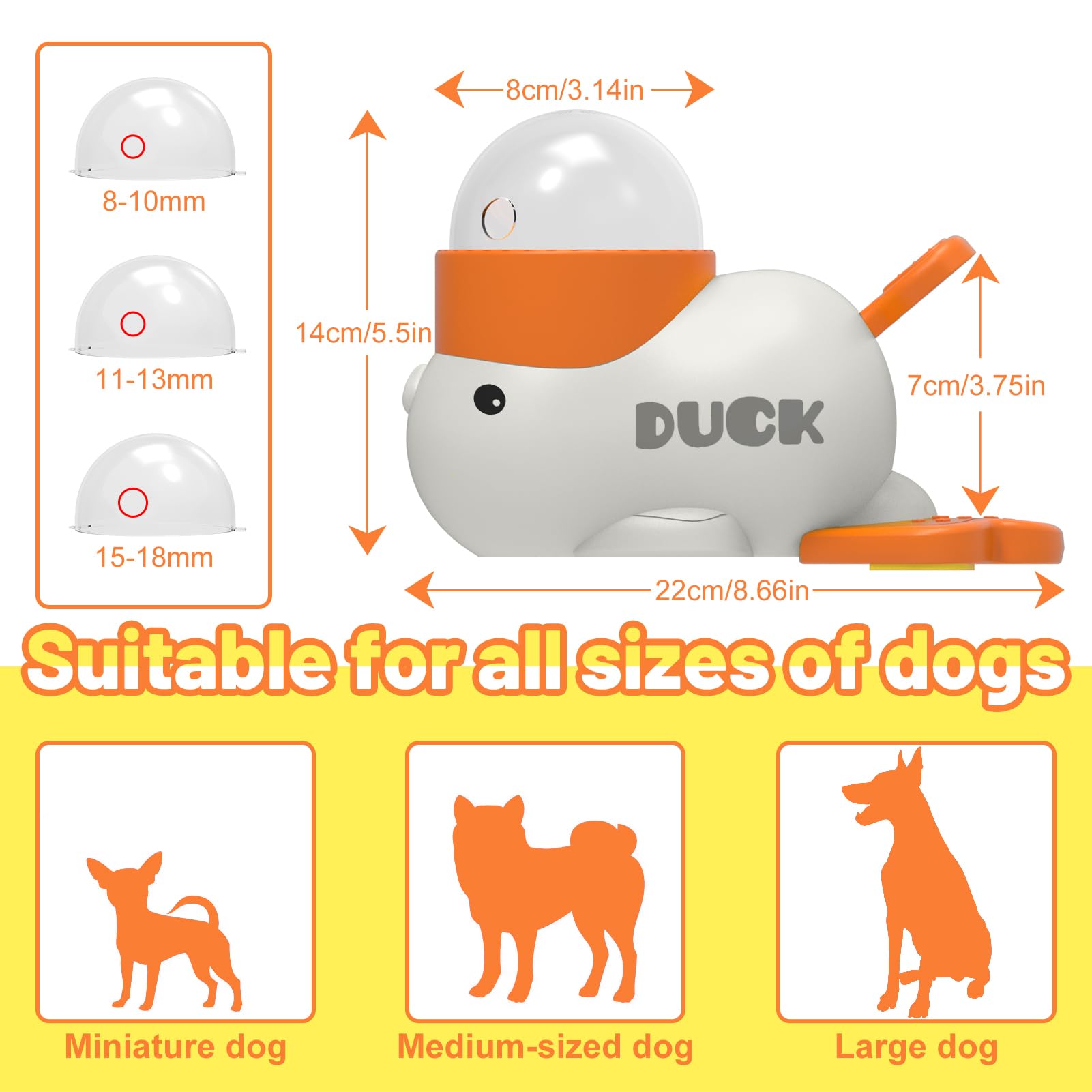 Dog Interactive Treat Dispenser Toy Food Puzzle Slow Feeder Duck-Shaped Dog Puzzle Feeders for Small Medium Dogs Cats IQ Trainin