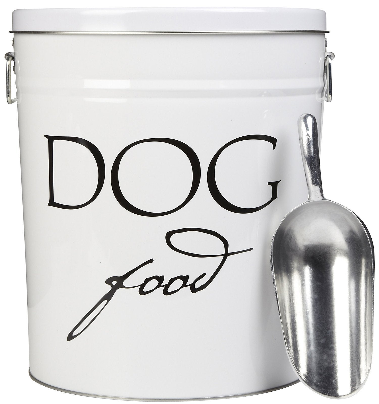 Harry Barker White Classic Food Storage Canister For Dogs, Medium 22 Pounds of Food