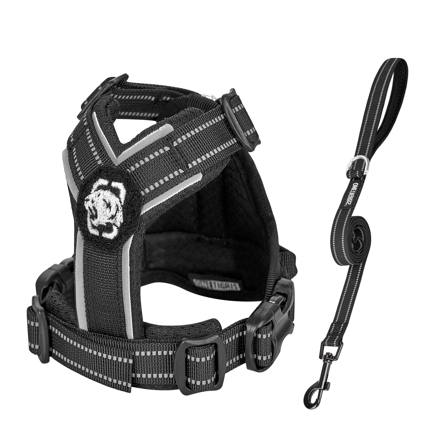 Onetigris Dog Harness And Leash Set, No Pull Soft Mesh Pet Harness, Reflective Adjustable Puppy Vest For Antz Small Medium Large