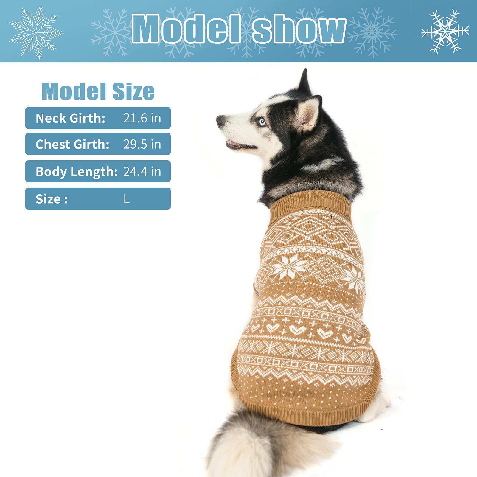 HOMIMP Dog Sweater Argyle Beige ML