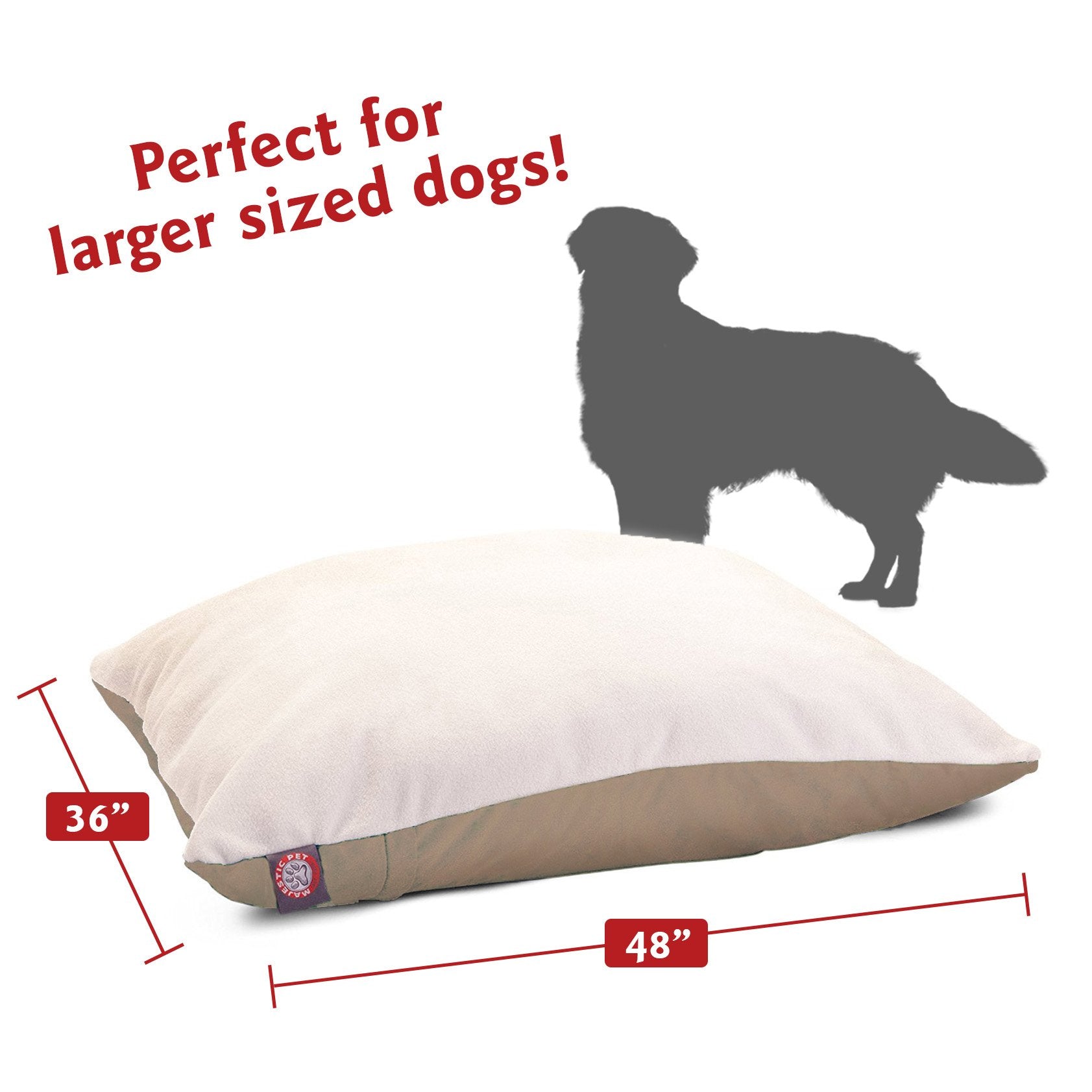 Majestic Pet Rectangle Large Dog Bed Washable - Removable Slipcover Pet Bed - Dog Crate Bed Super Value Pillow Dog Bed - Dog Ken